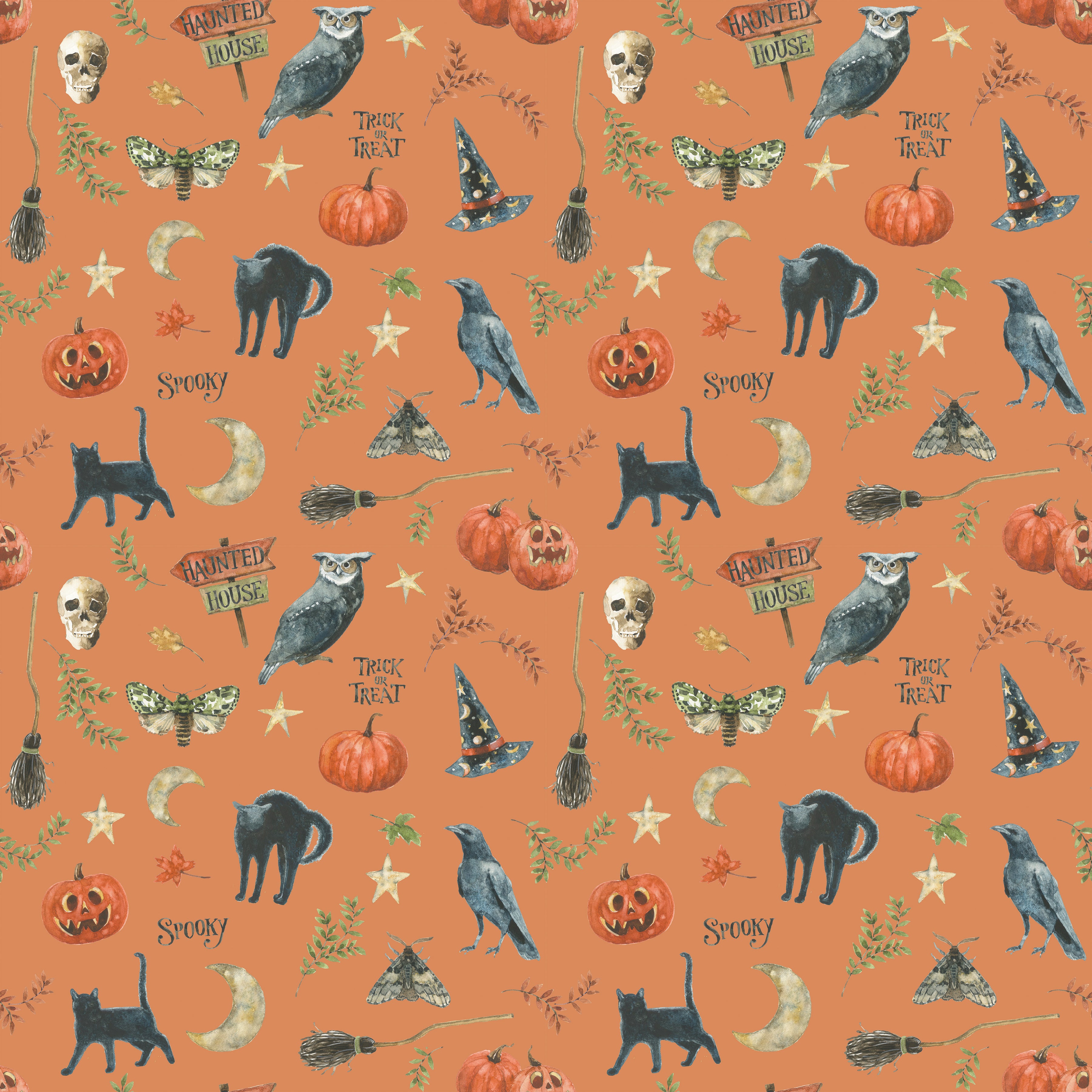 Trick or Treat | Spooky Orange by Lisa Audit for Riley Blake Designs | CD15962-ORANGE