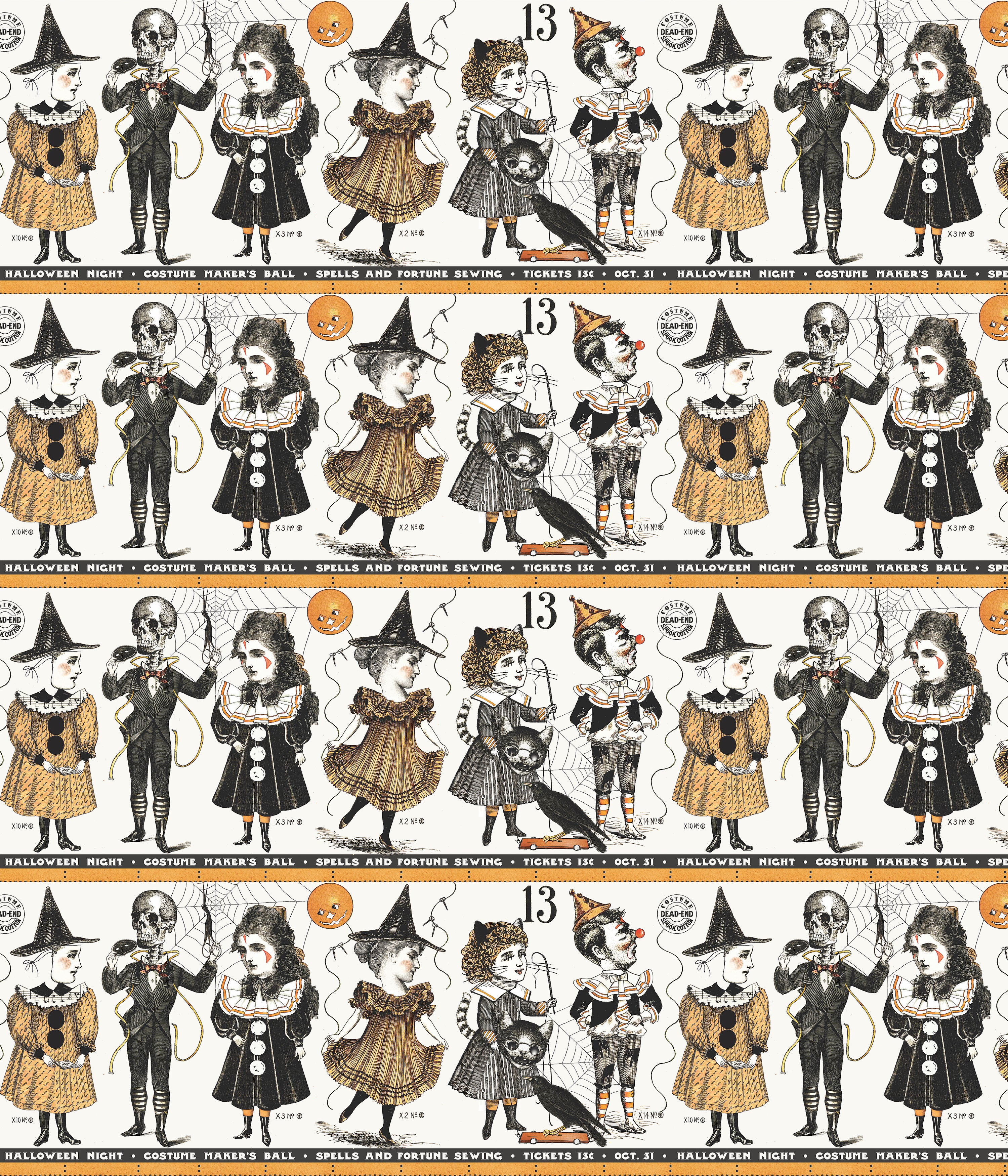 Costume Maker's Act II | Costume Border Stripe White by J. Wecker Frisch for Riley Blake | CD16004