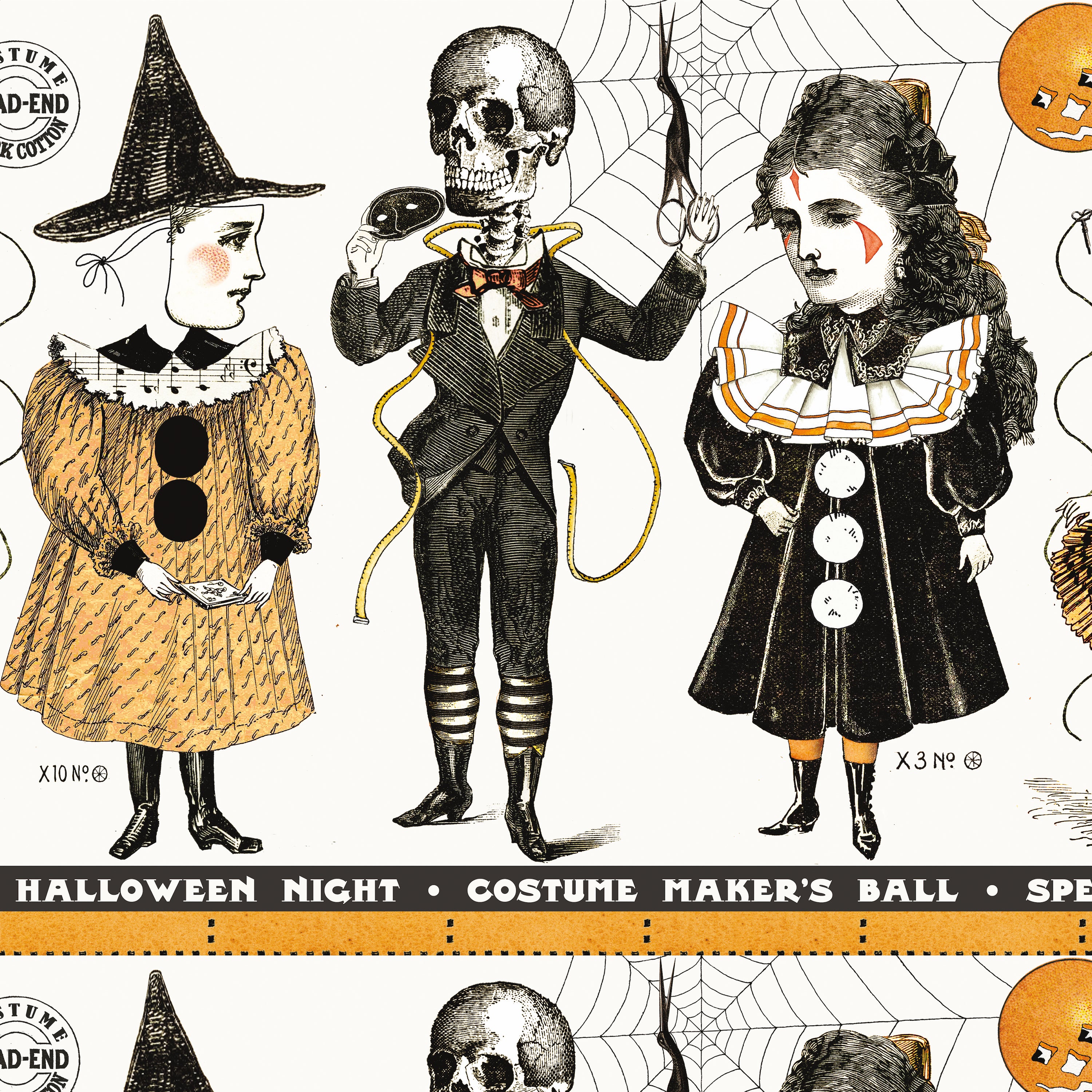 Costume Maker's Act II | Costume Border Stripe White by J. Wecker Frisch for Riley Blake | CD16004