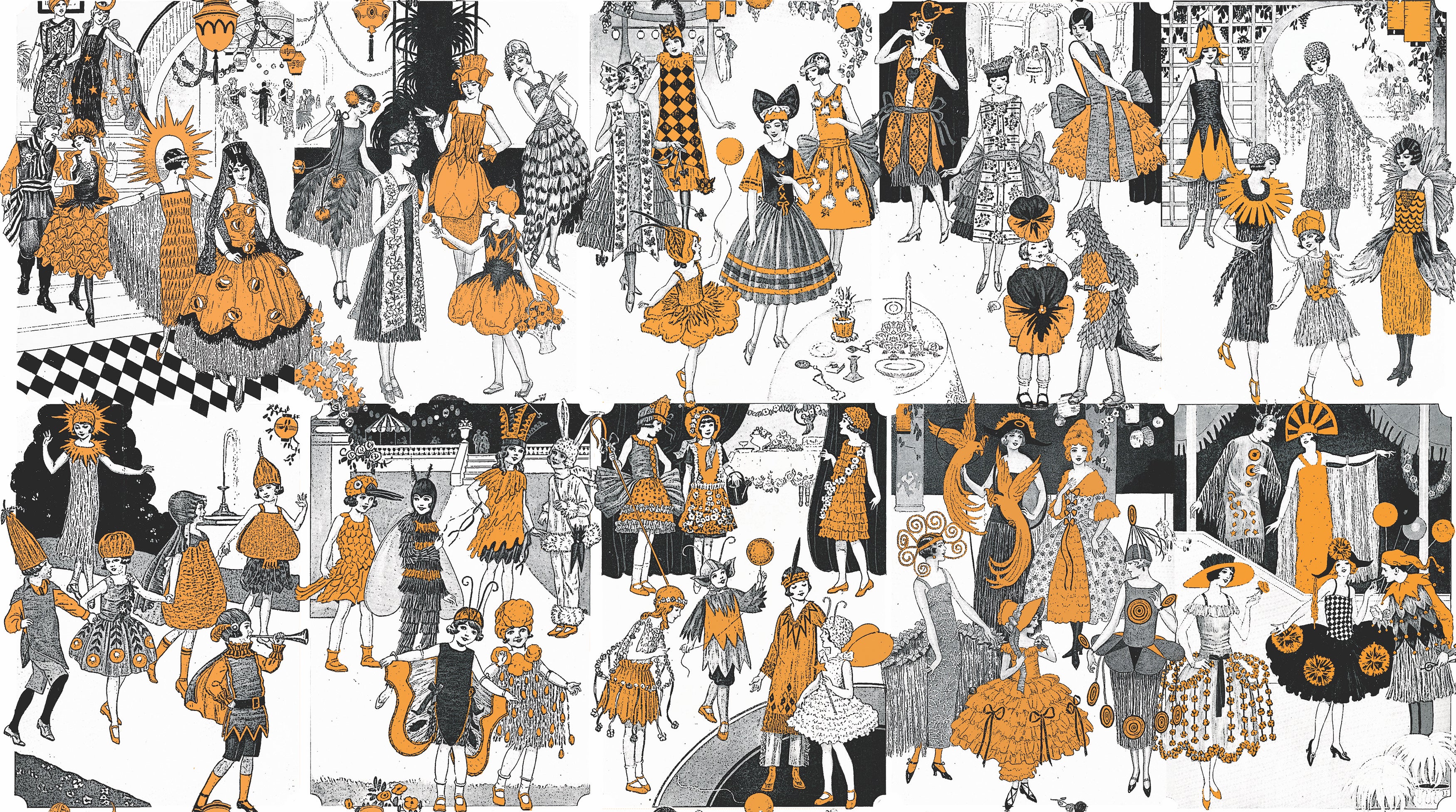 Costume Maker's Act II | Costume Collage White by J. Wecker Frisch for Riley Blake | CD16005-WHITE