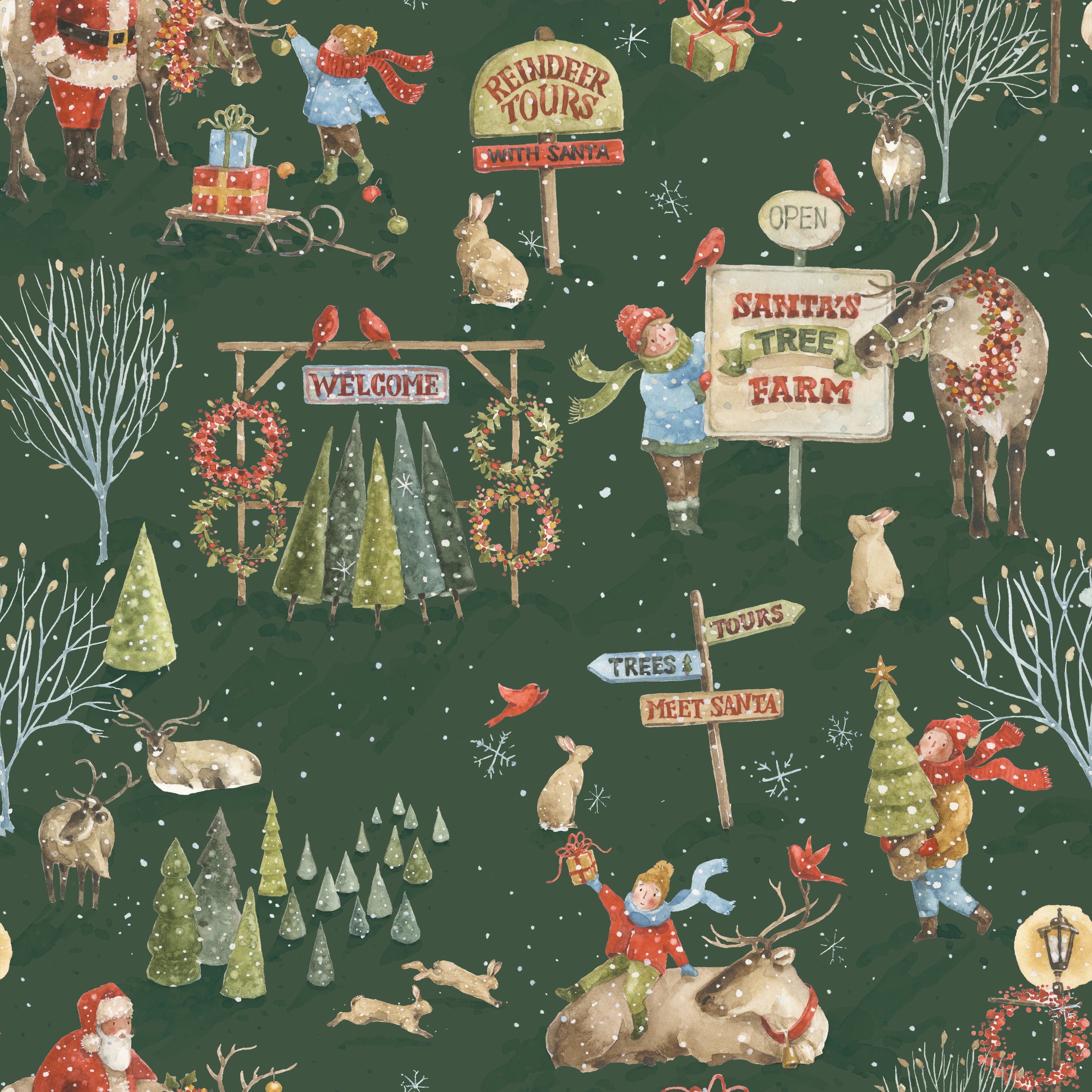 Santa's Tree Farm | Main Forest by Lisa Audit for Riley Blake Designs | CD16450-FOREST