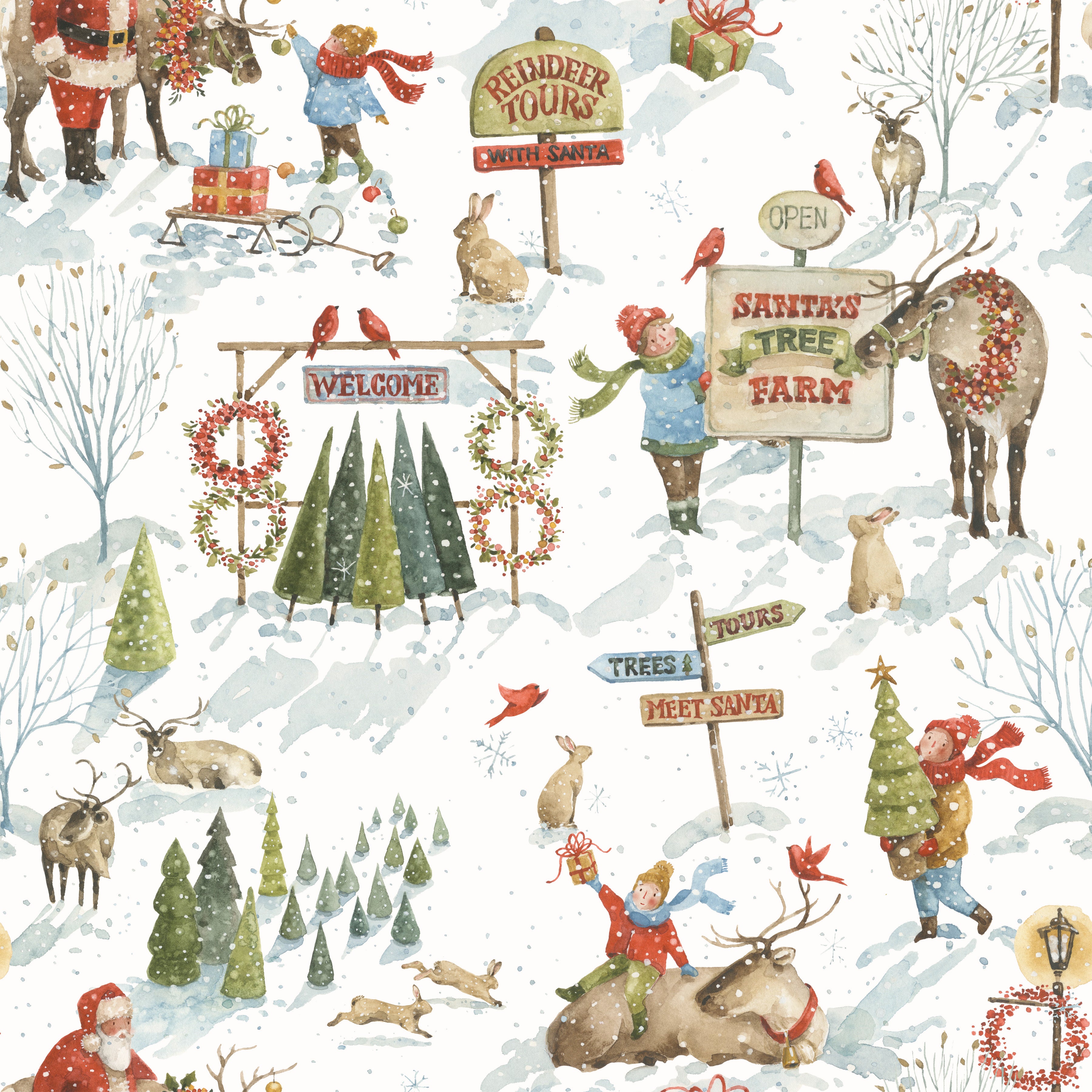 Santa's Tree Farm | Main Snowy by Lisa Audit for Riley Blake Designs | CD16450-SNOWY