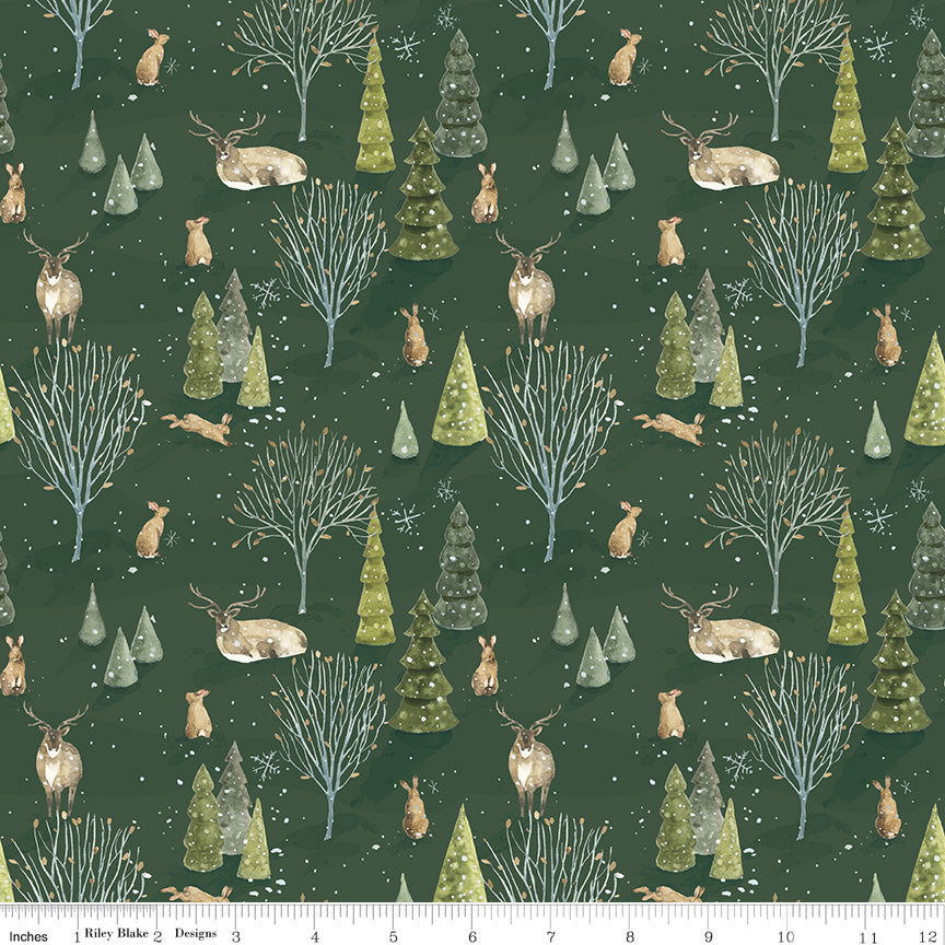 Santa's Tree Farm | Woodland Forest by Lisa Audit for Riley Blake Designs | CD16451-FOREST