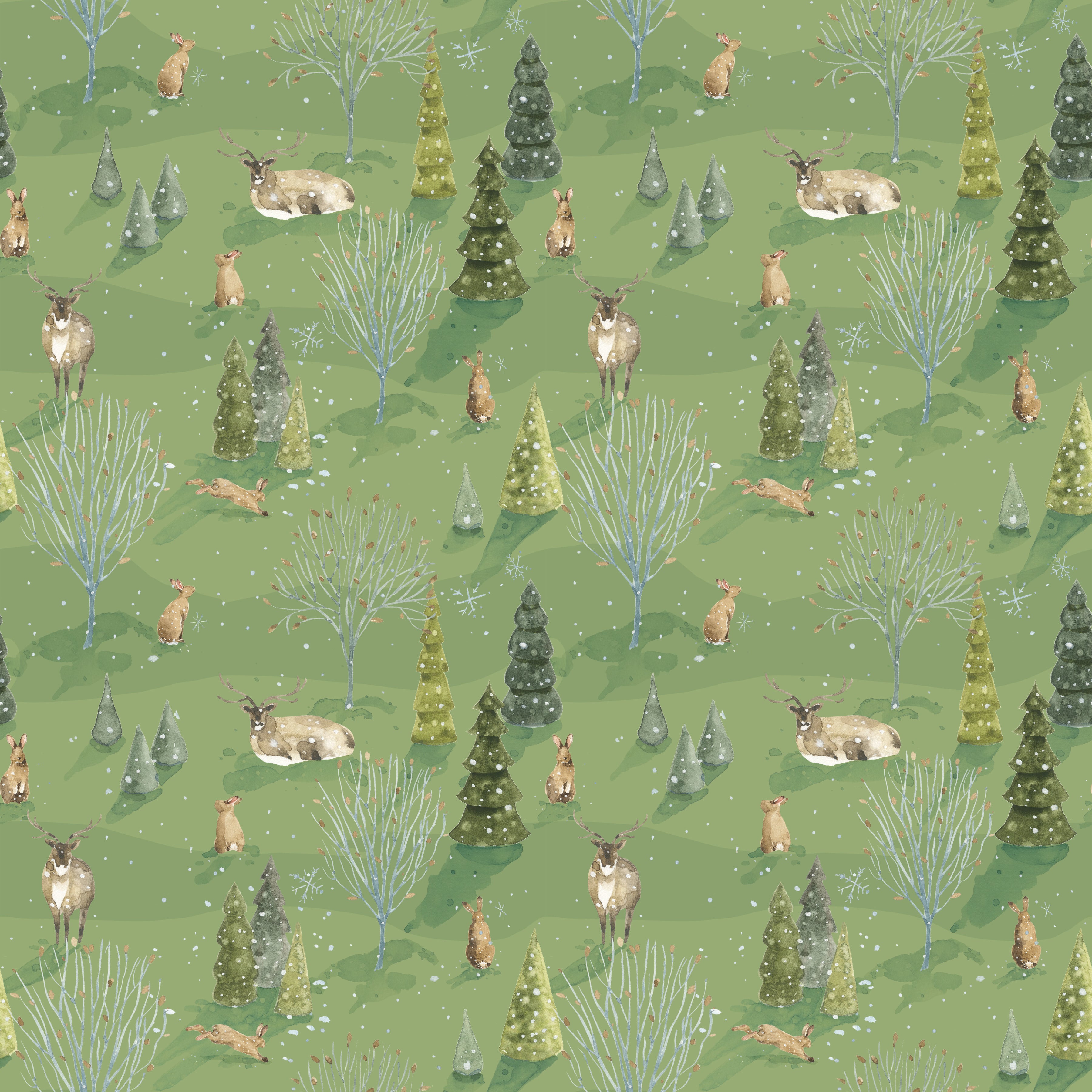 Santa's Tree Farm | Woodland Green by Lisa Audit for Riley Blake Designs | CD16451-GREEN