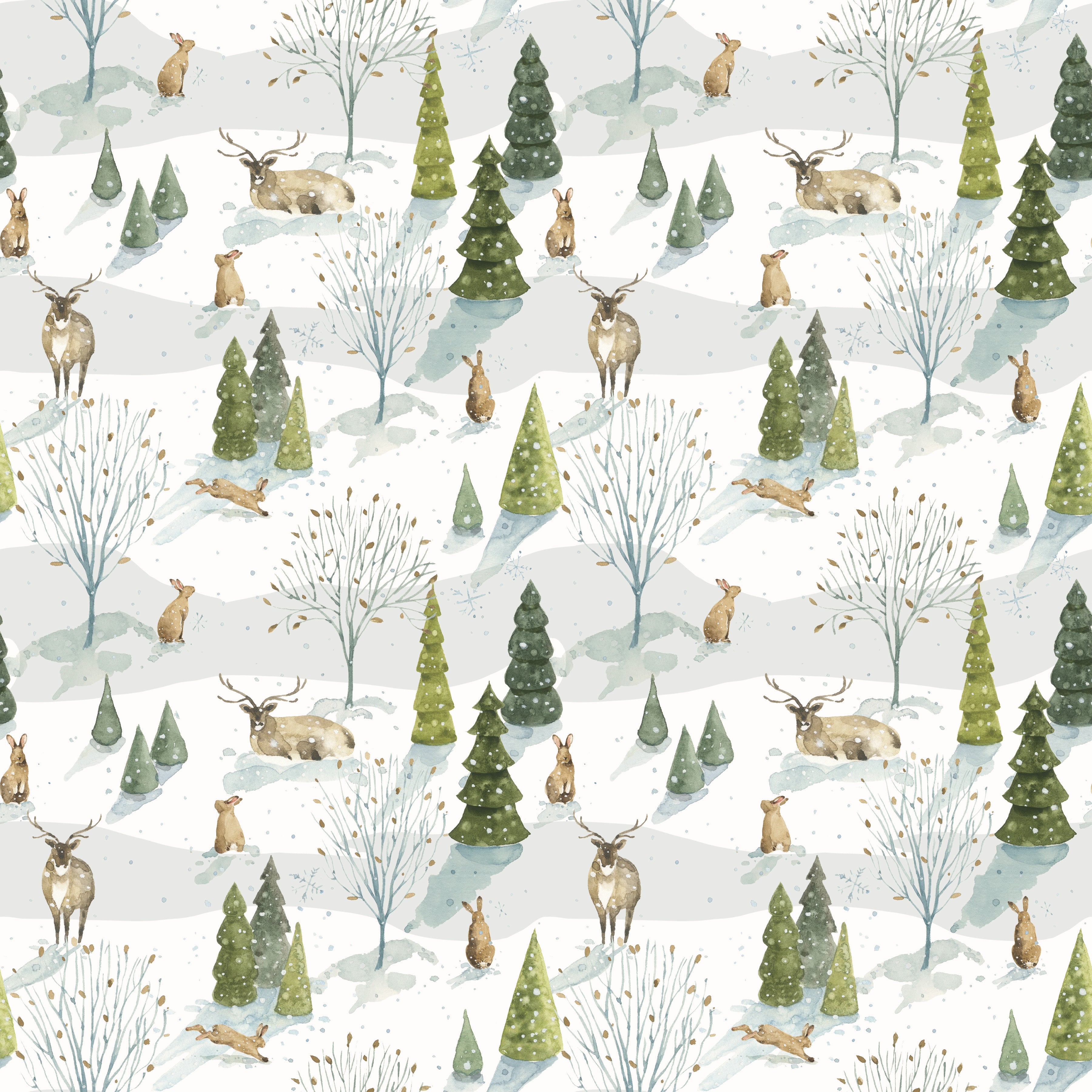 Santa's Tree Farm | Woodland Snowy by Lisa Audit for Riley Blake Designs | CD16451-SNOWY