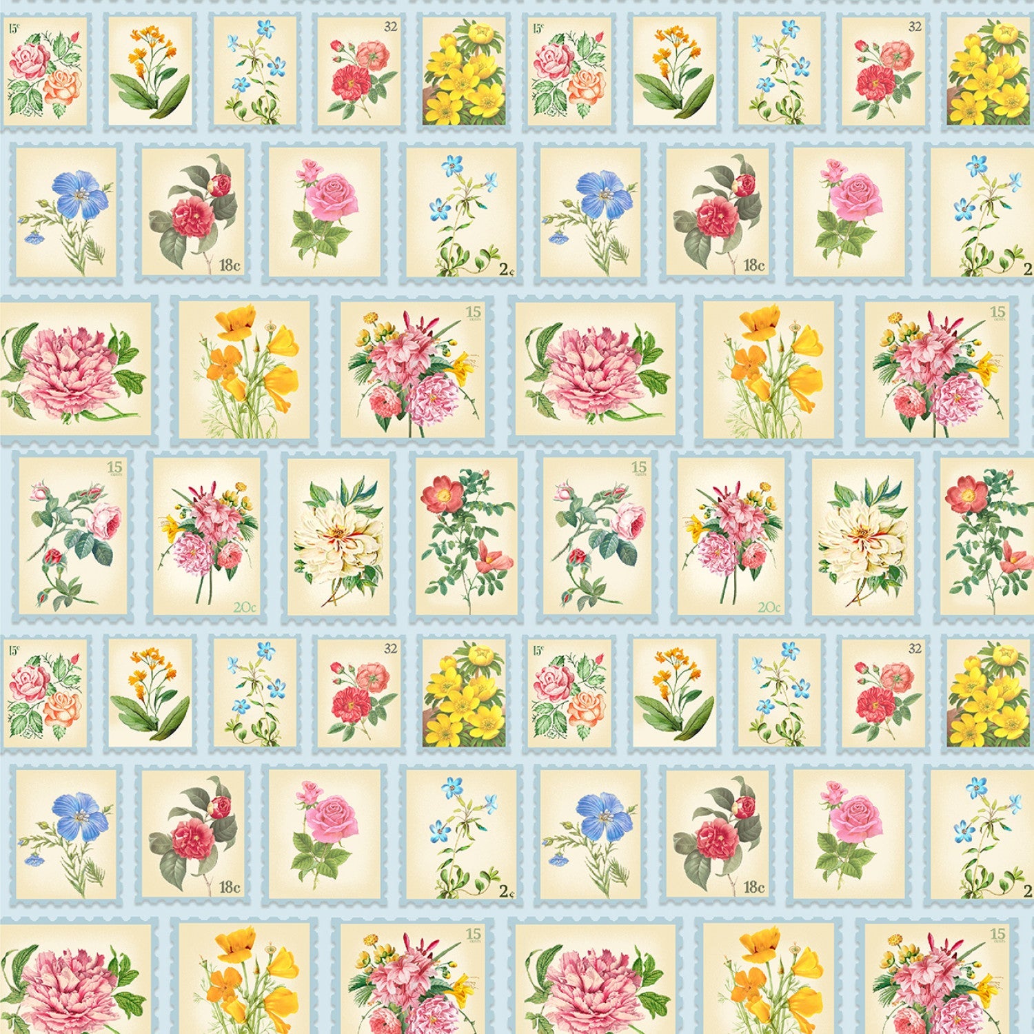 Belle Fleur 10" Precut Squares from Timeless Treasures (42pcs)