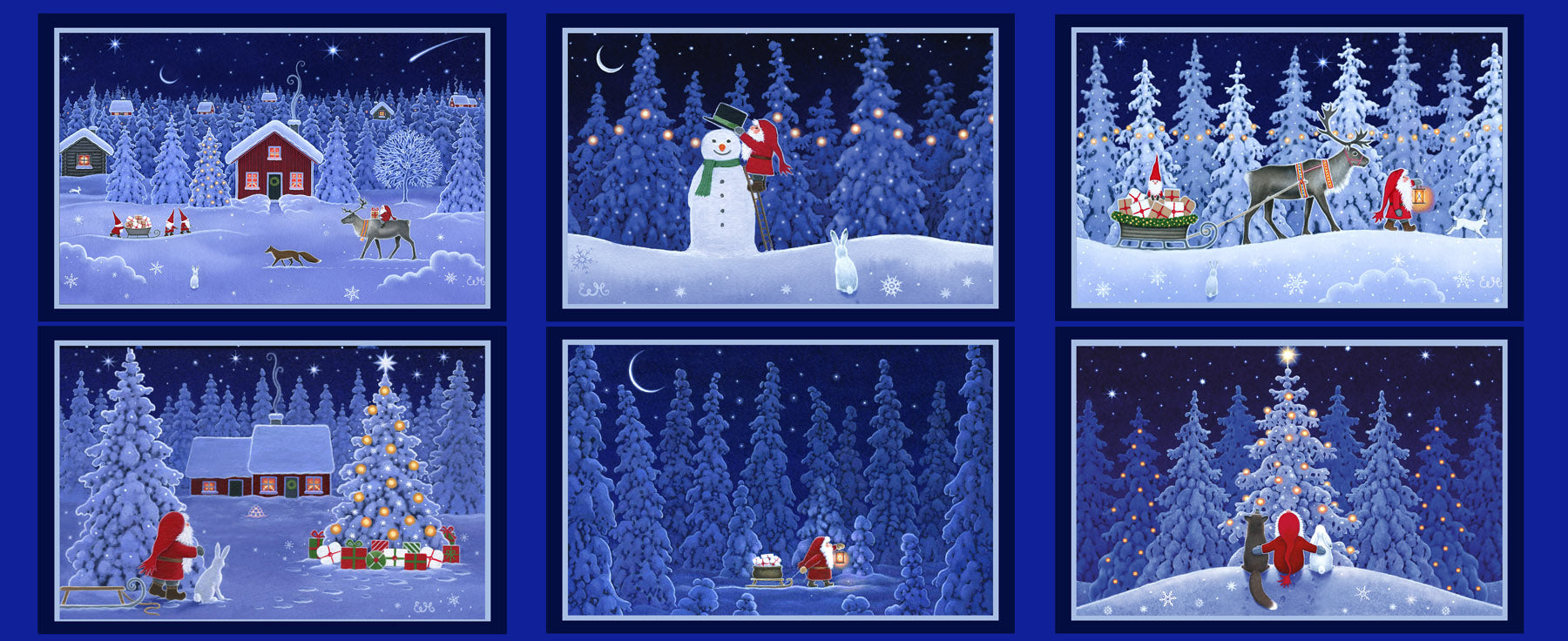 Tomtens Forest Friends | Half Yard Placemats Panel by Eva Melhuish for Lewis & Irene | CE28