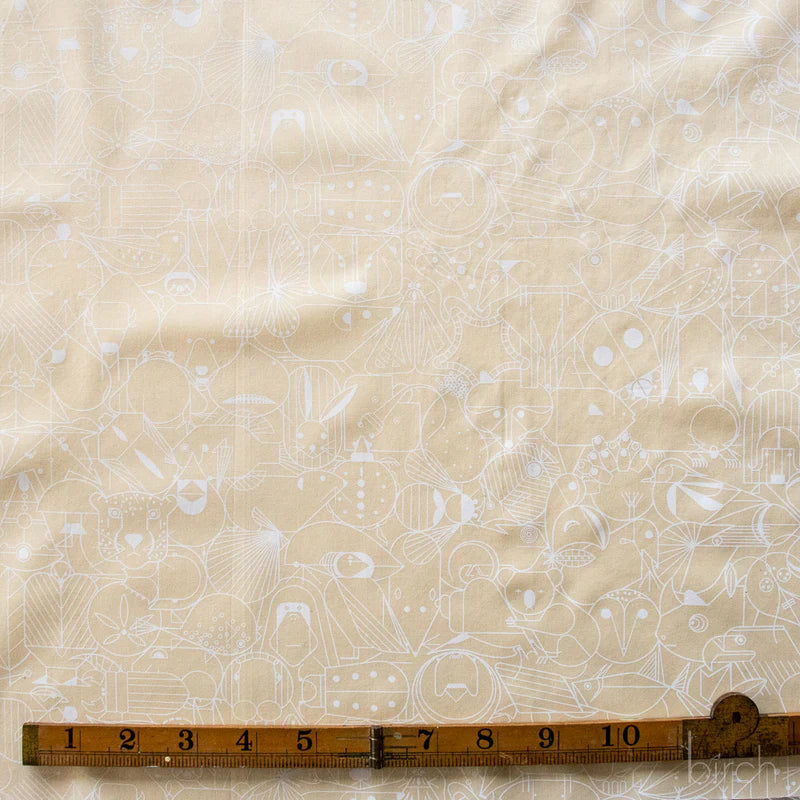 End Papers | Cream by Charley Harper for Birch Fabrics | CH-300-CREAM | 100% Organic Cotton
