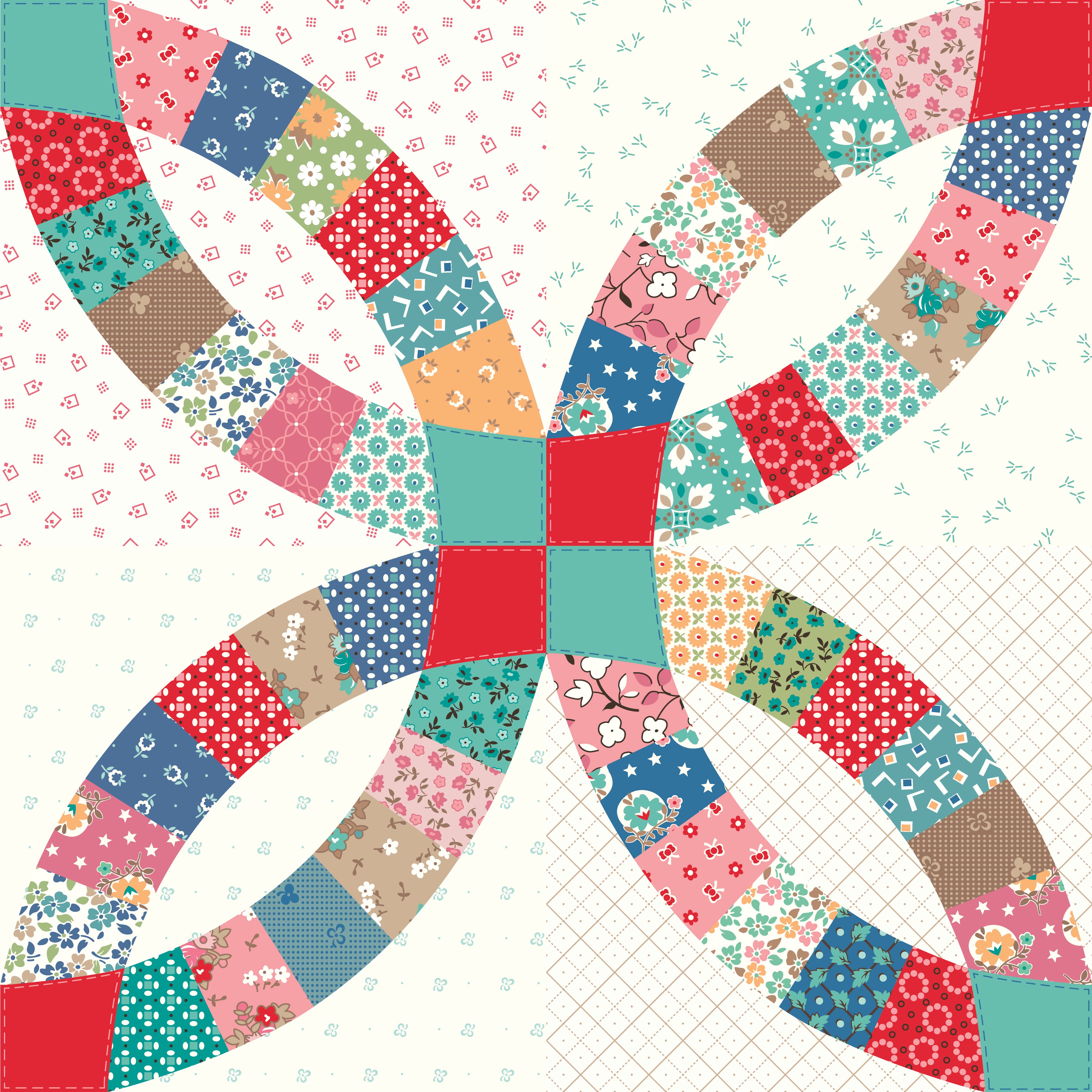 Home Town | Wedding Cheater Print by Lori Holt for Riley Blake | CH13600-WEDDING