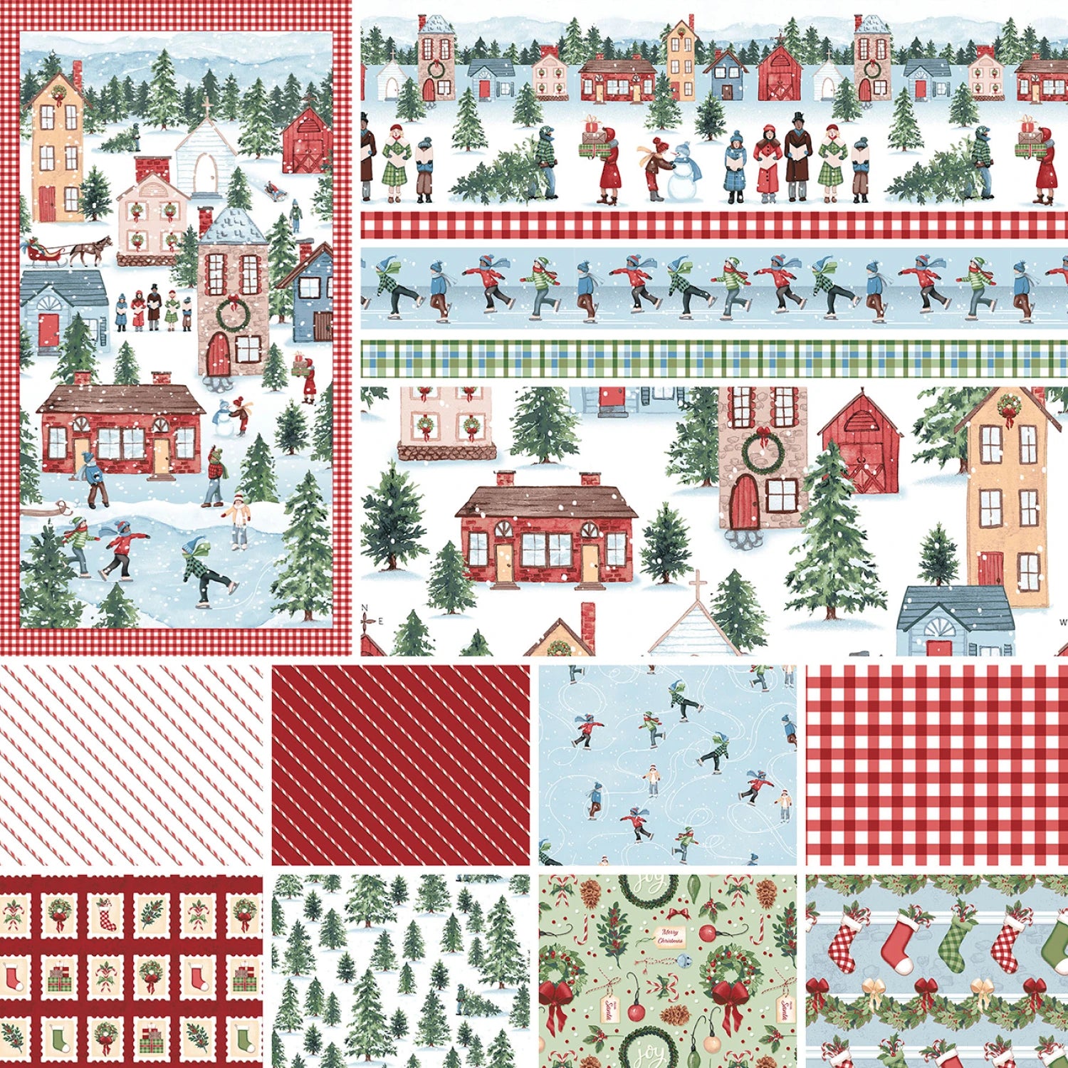 Christmas Village | White/Red Check by Rebecca Canale for Studio E | 8309S-08