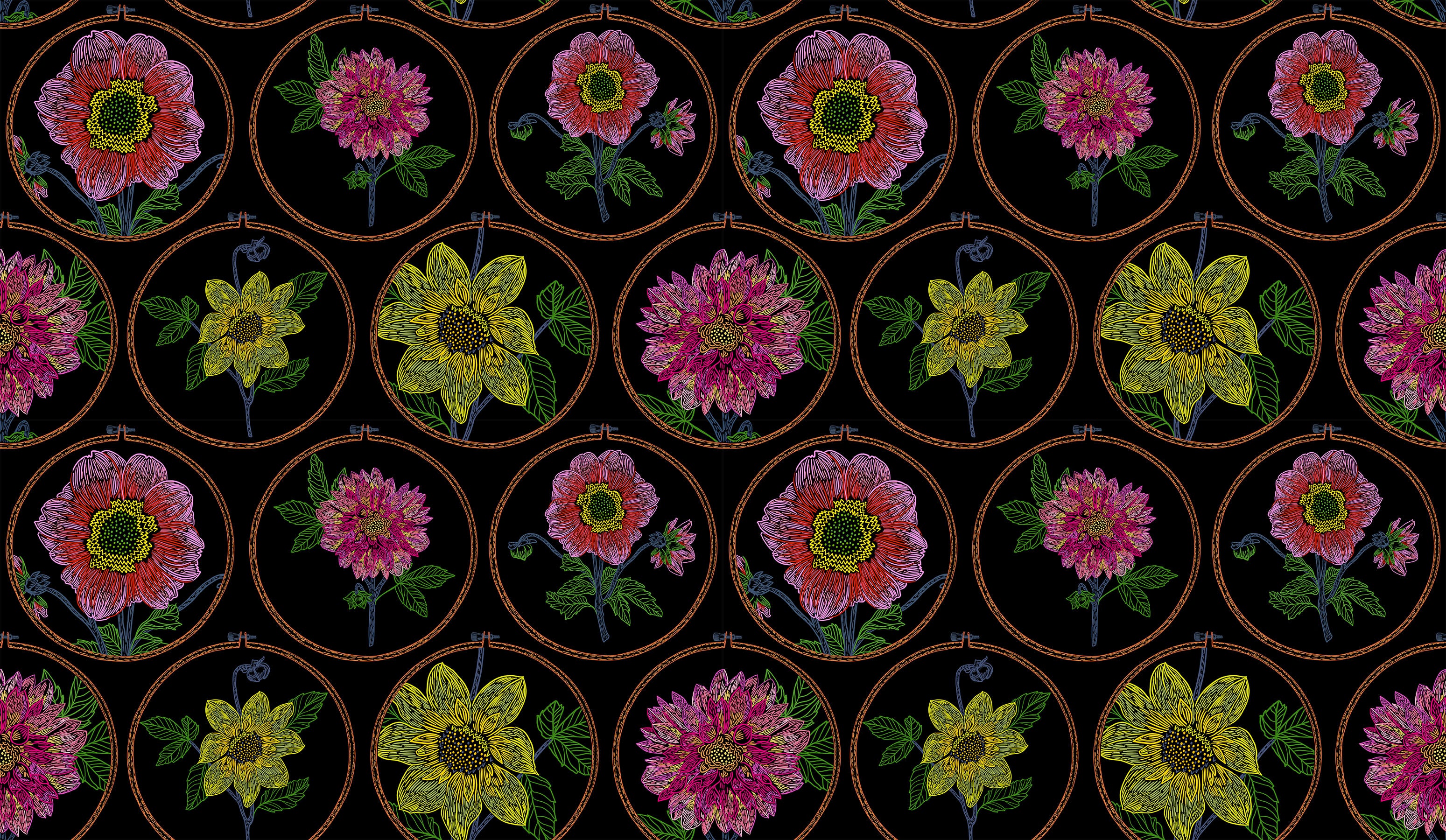 Silhouette | Feeling Hoopful - Brick by Anna Maria Textiles | Linen/Cotton Blend Fabric