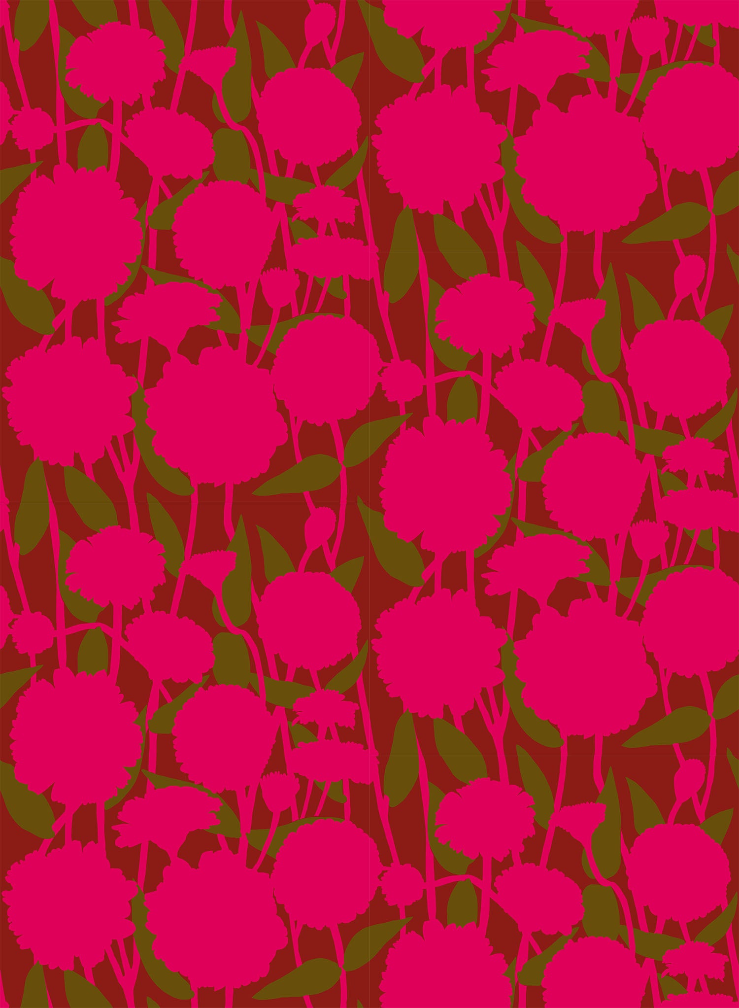 Silhouette | Pompom - Berry by Anna Maria Textiles | Linen/Cotton Blend Fabric