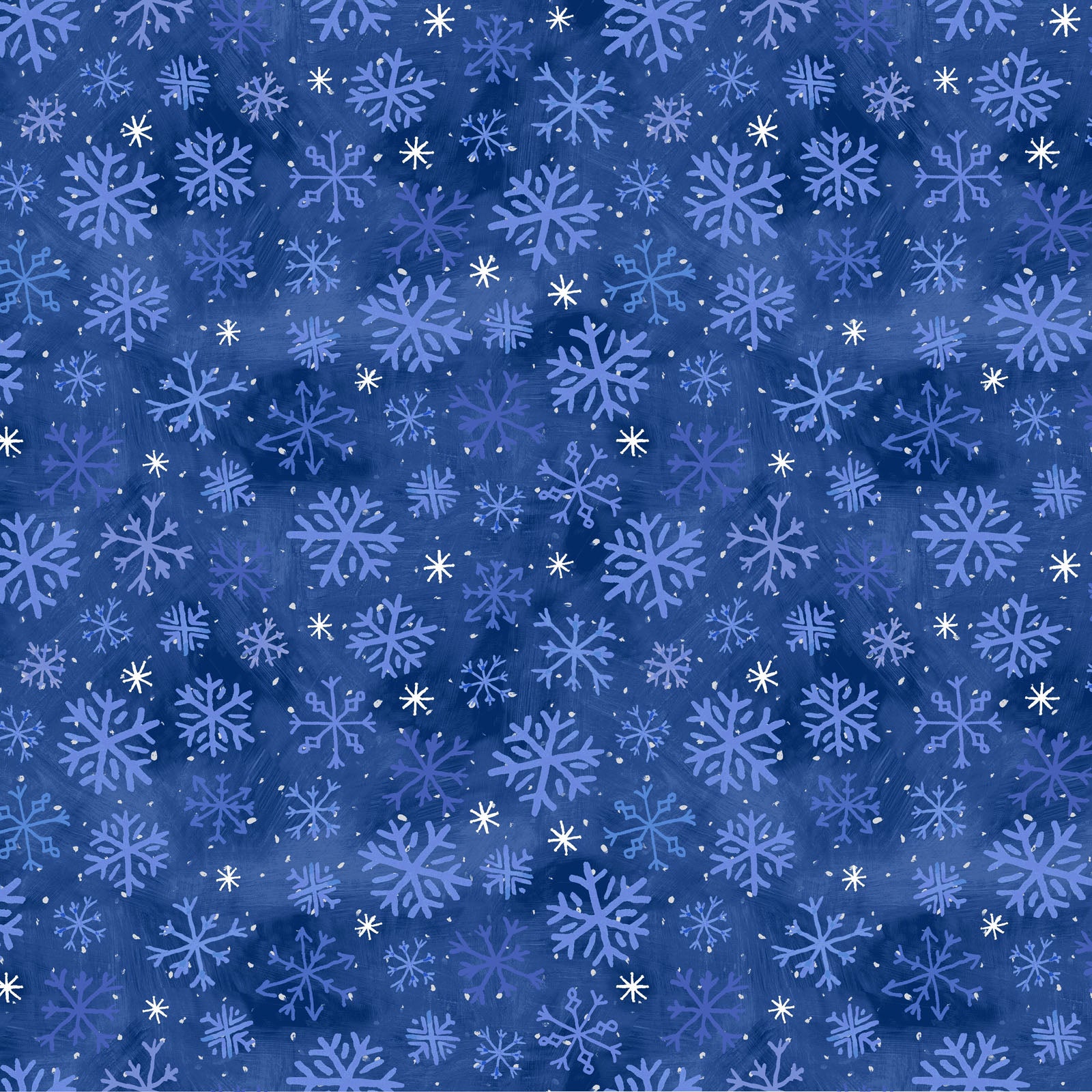 Snowtime | FLANNEL Snowflakes - Dark Blue by Anita Jeram for Clothworks | Y4557-30