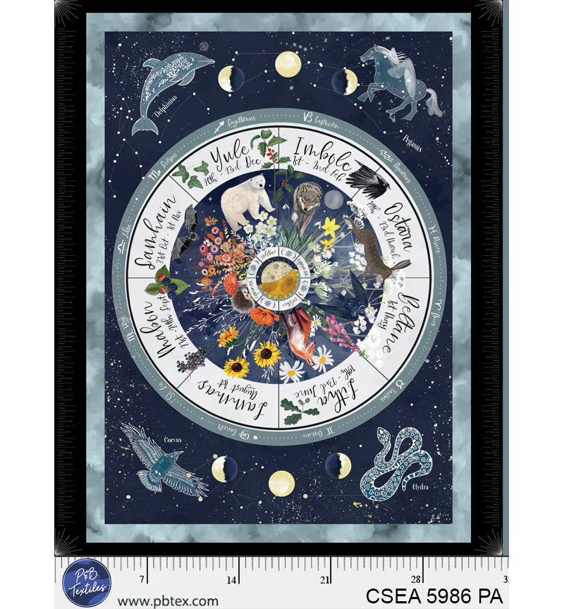 Celestial Seasons | Zodiac Panel by Jacqueline Wild for P&B Textiles | CSEA5986-PA