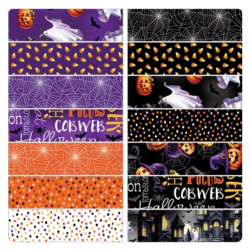 Ghostly Soiree | Fat Quarter Bundle by Nicole DeCamp for Benartex | 14 pcs | 100% Cotton