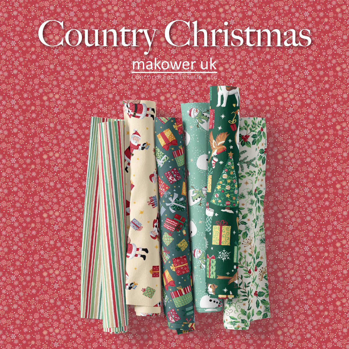 Country Christmas | Cottages Blue by Makower UK for Andover Fabrics | MU-240-B