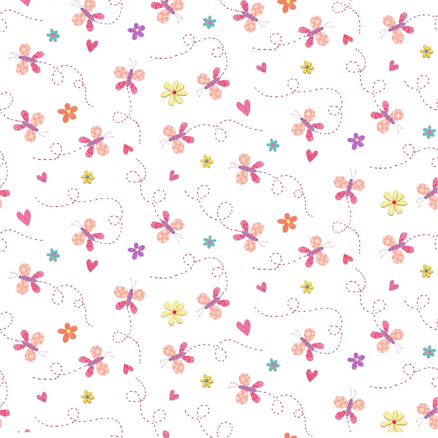 Baby Love - Pink Baby Butterfly by Tracy Cottingham for Michael Miller Fabrics