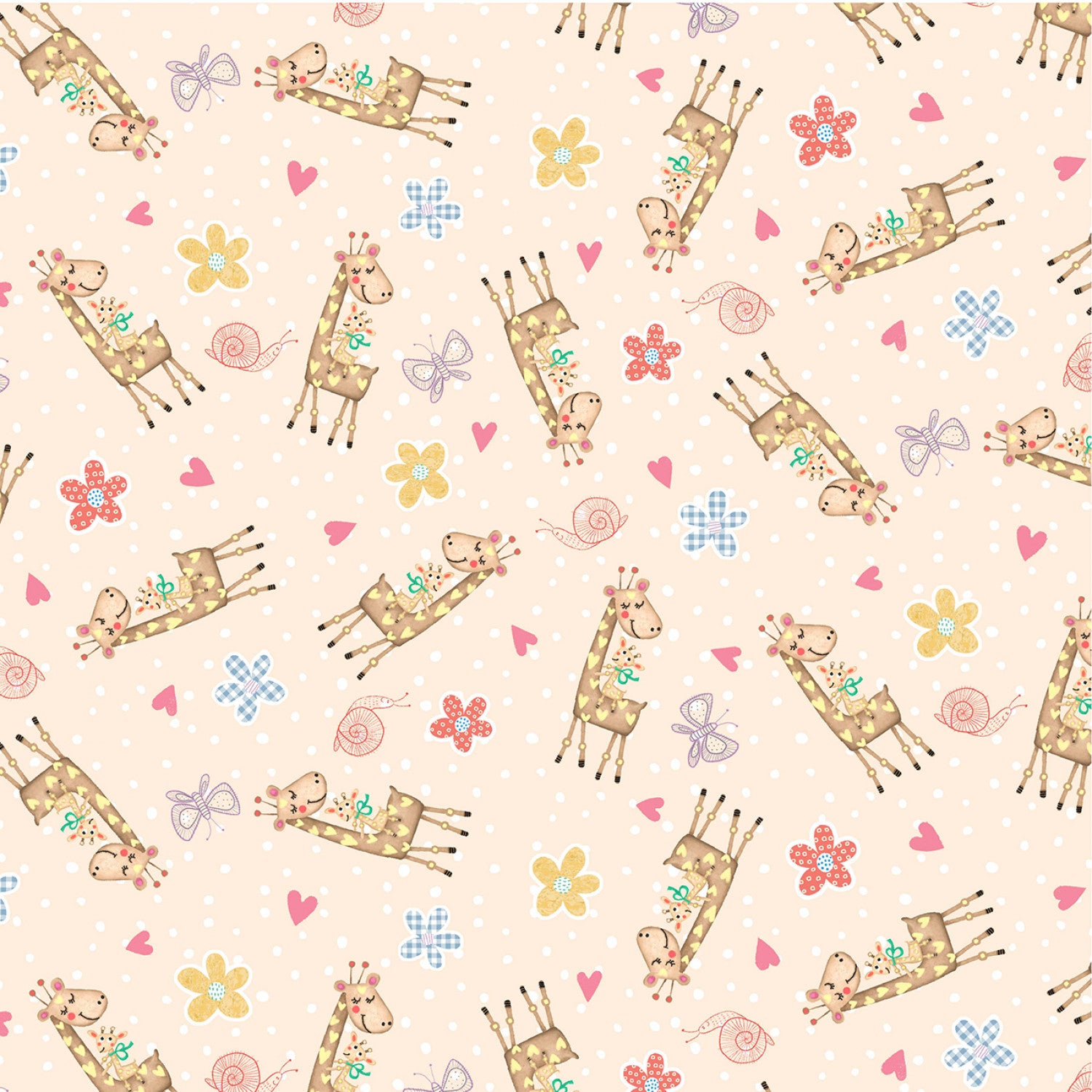 Baby Love - Beige Baby Giraffe by Tracy Cottingham for Michael Miller Fabrics