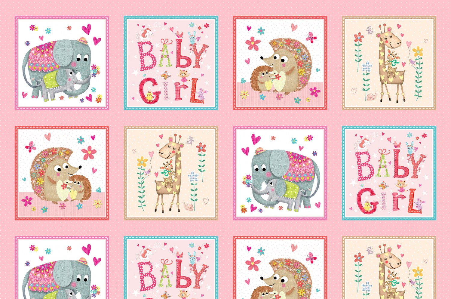 Baby Love - Pink Sugar & Spice Girls by Tracy Cottingham for Michael Miller Fabrics
