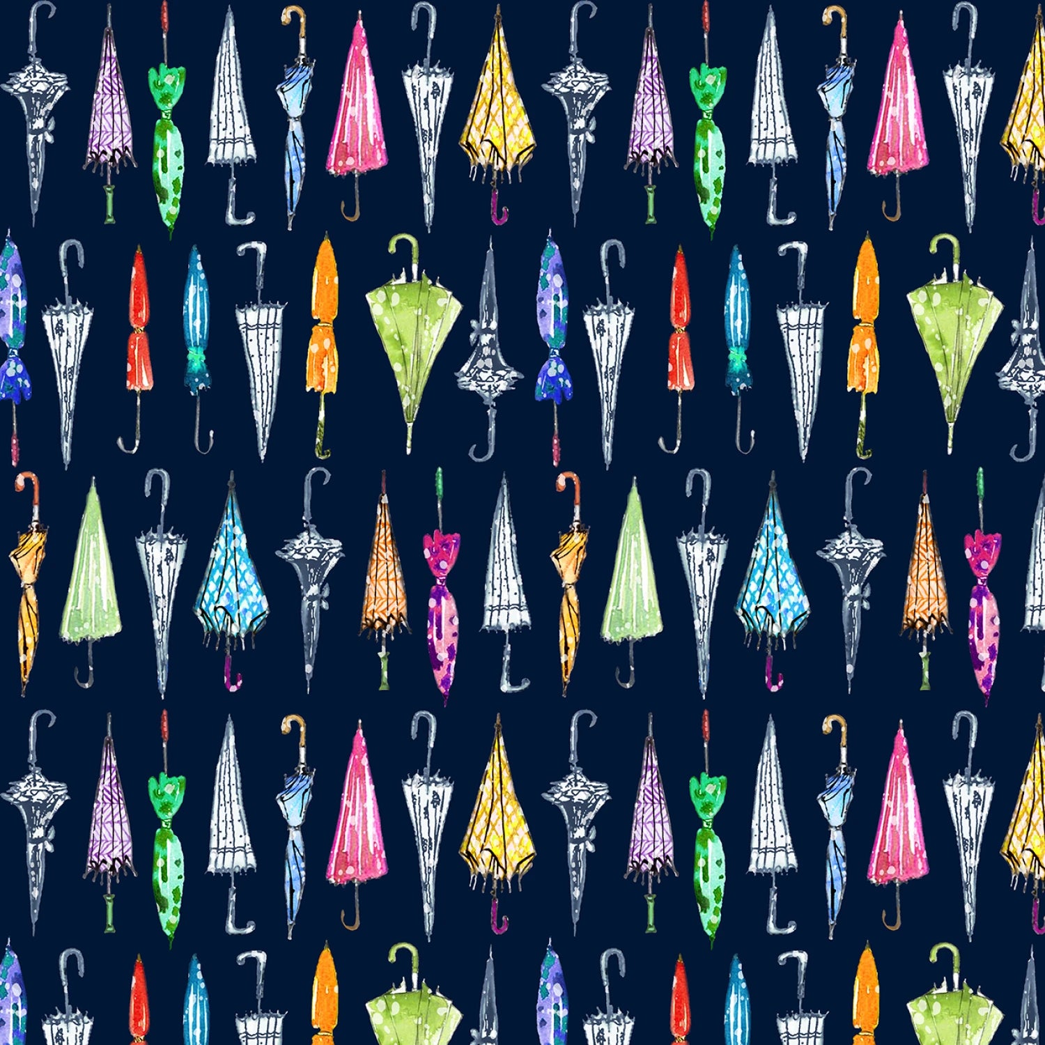 Paws in the Rain | Pick Your Umbrella - Navy by Michael Miller Fabrics | DCX12402-NAVY