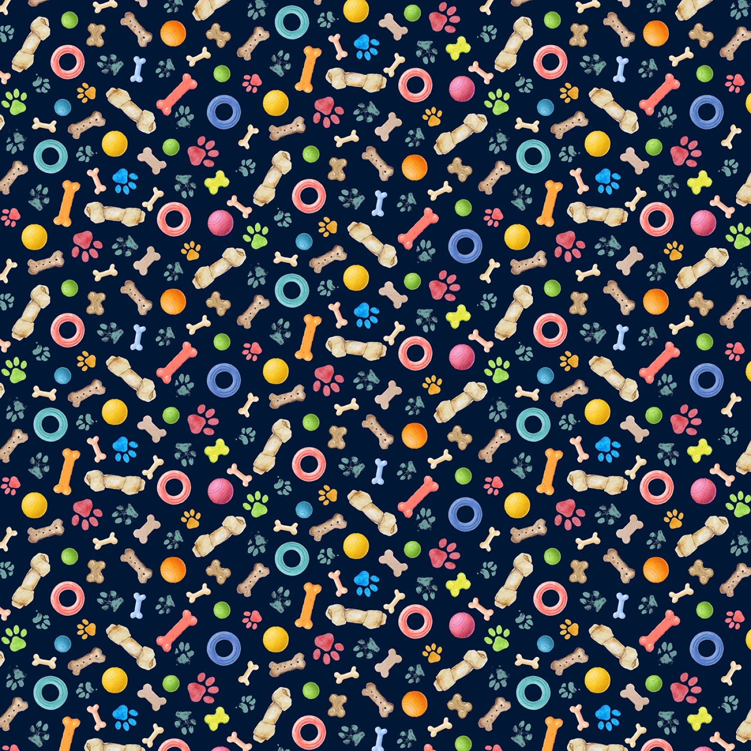 Paws in the Rain | Dog Toys - Multi by Michael Miller Fabrics | DCX12404-MULT