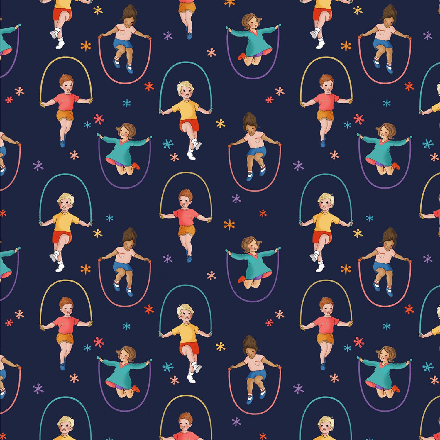 Playground & Park | Jump Rope - Navy by Belle & Boo for Michael Miller | DDC12223-NAVY
