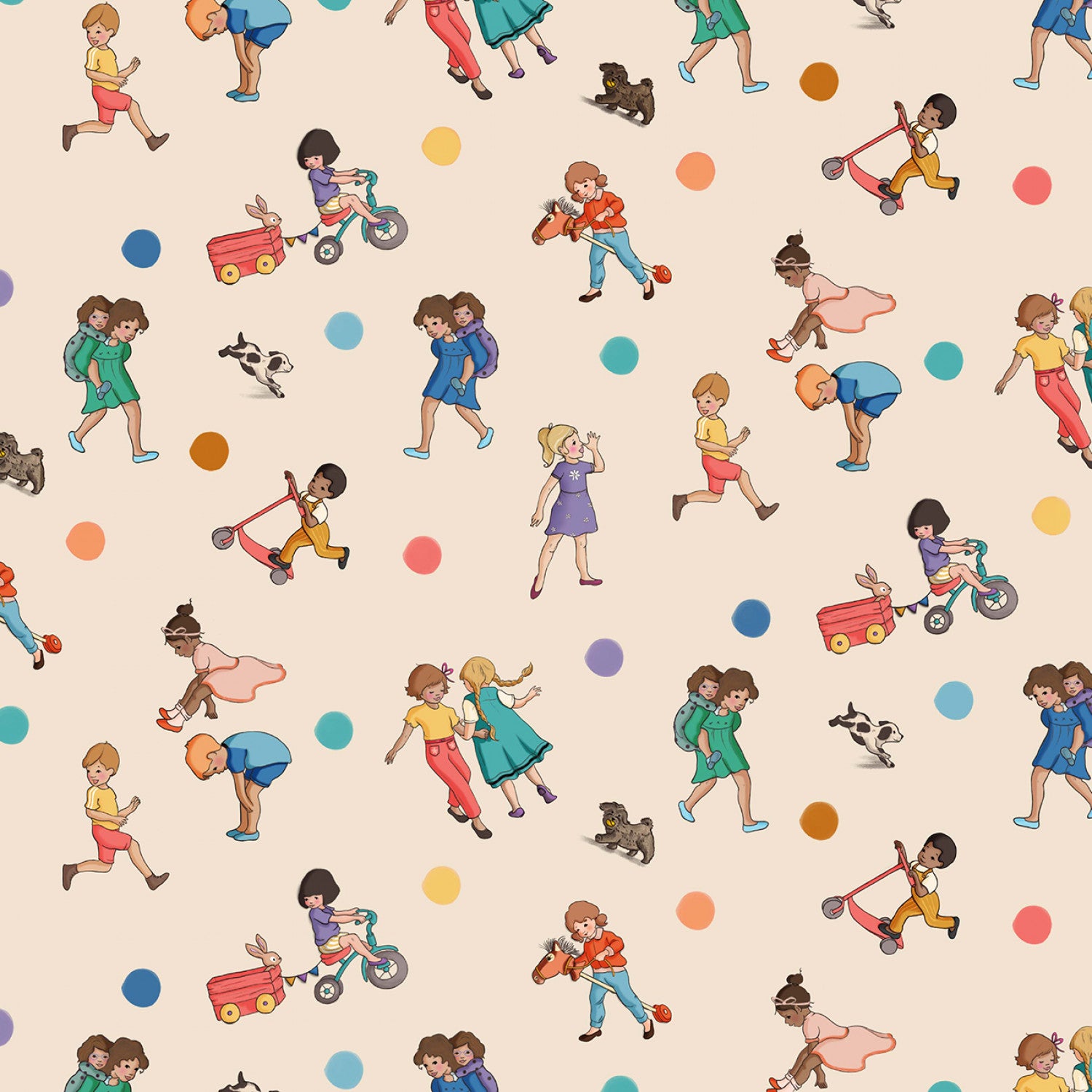 Playground & Park | Playground Games - Cream by Belle & Boo for Michael Miller | DDC12225-CREM