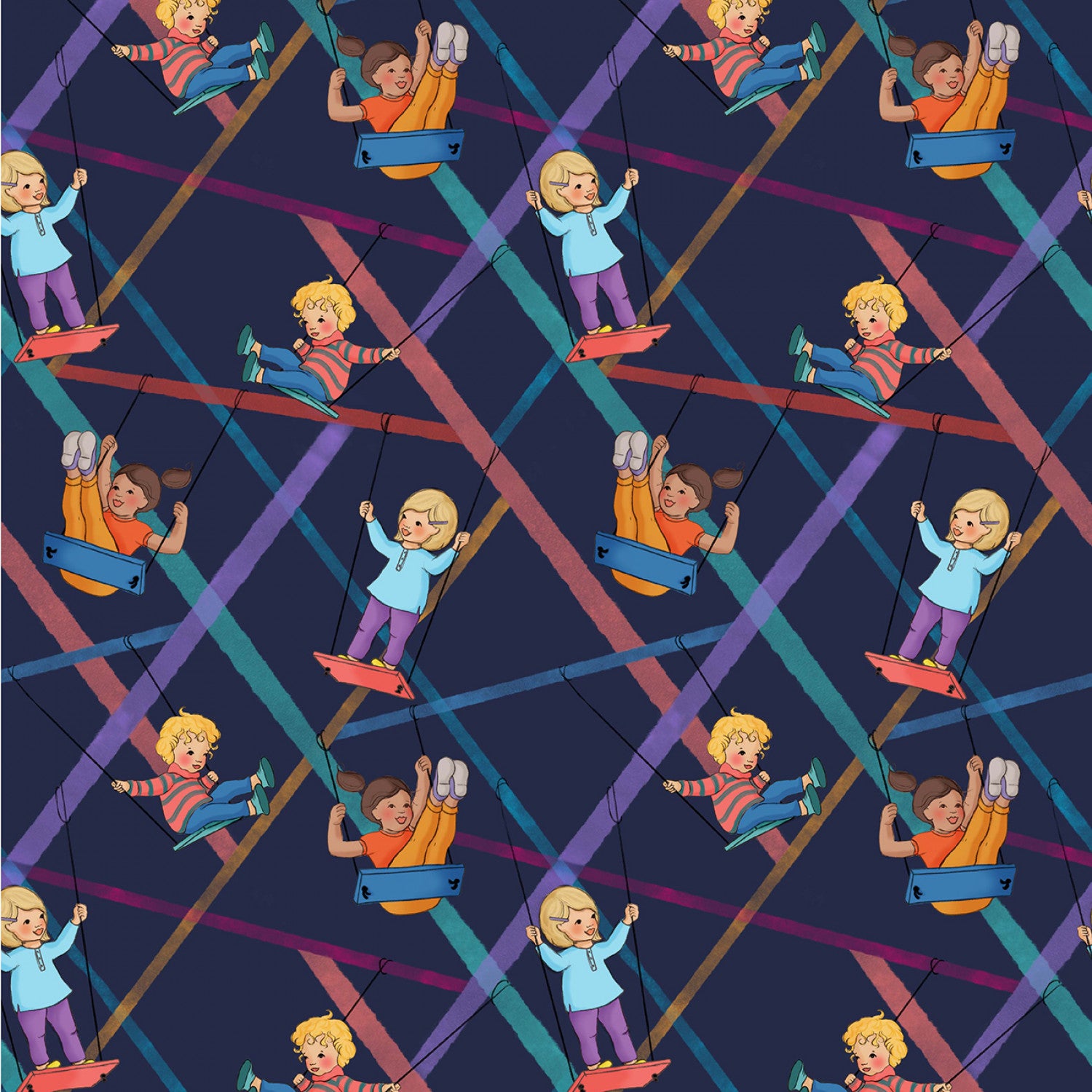 Playground & Park | Swings - Navy by Belle & Boo for Michael Miller | DDC12226-NAVY