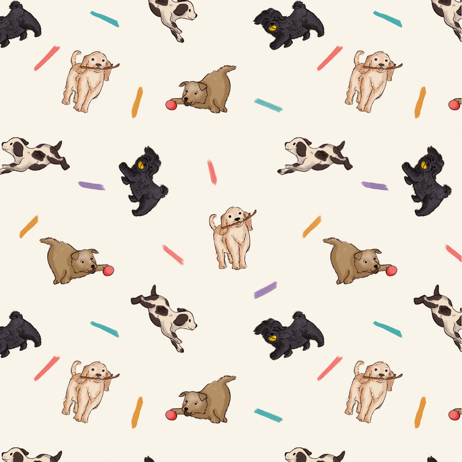 Playground & Park | Dog Park - Cream by Belle & Boo for Michael Miller | DDC12227-CREM