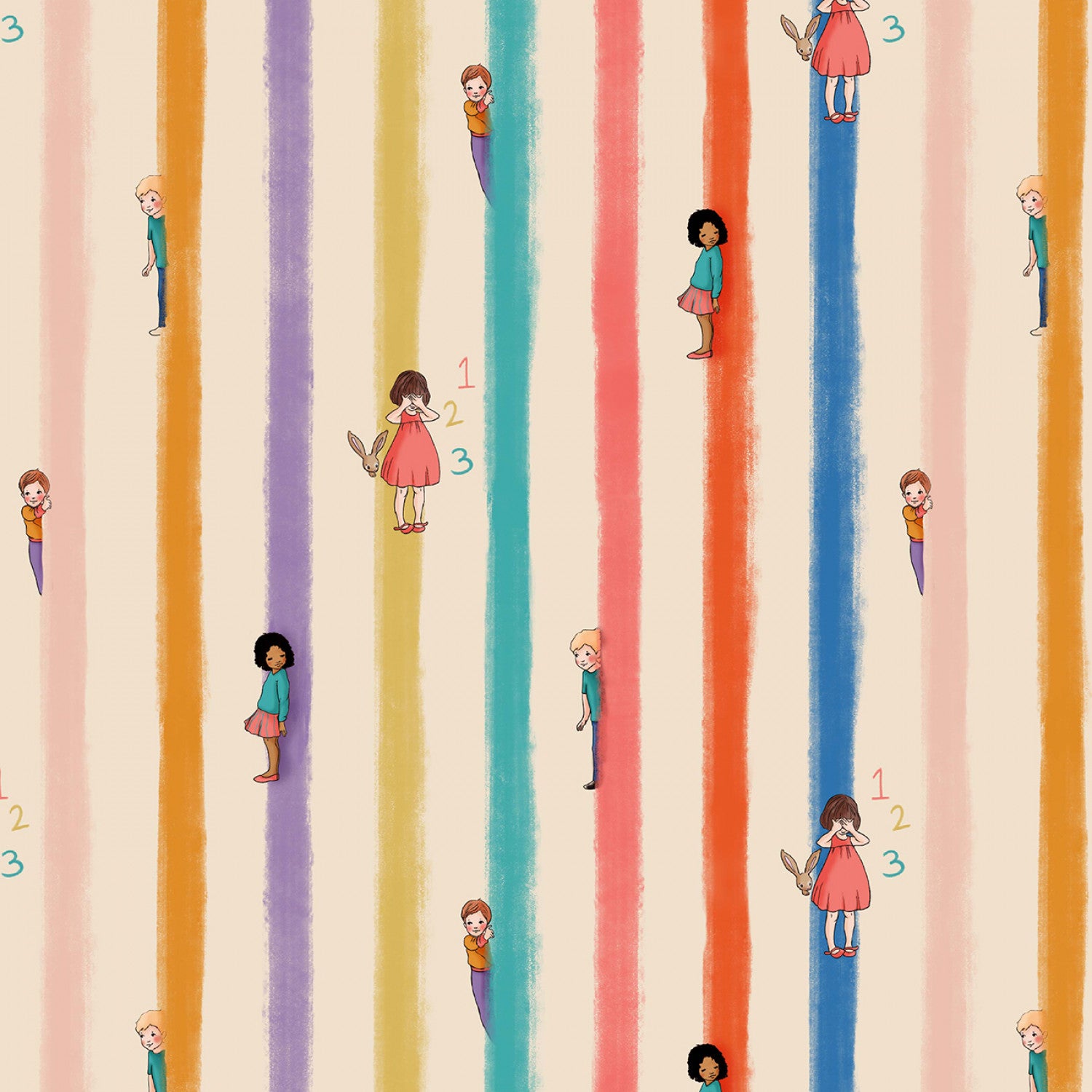 Playground & Park | Hide and Seek Stripe - Cream by Belle & Boo for Michael Miller | DDC12228-CREM