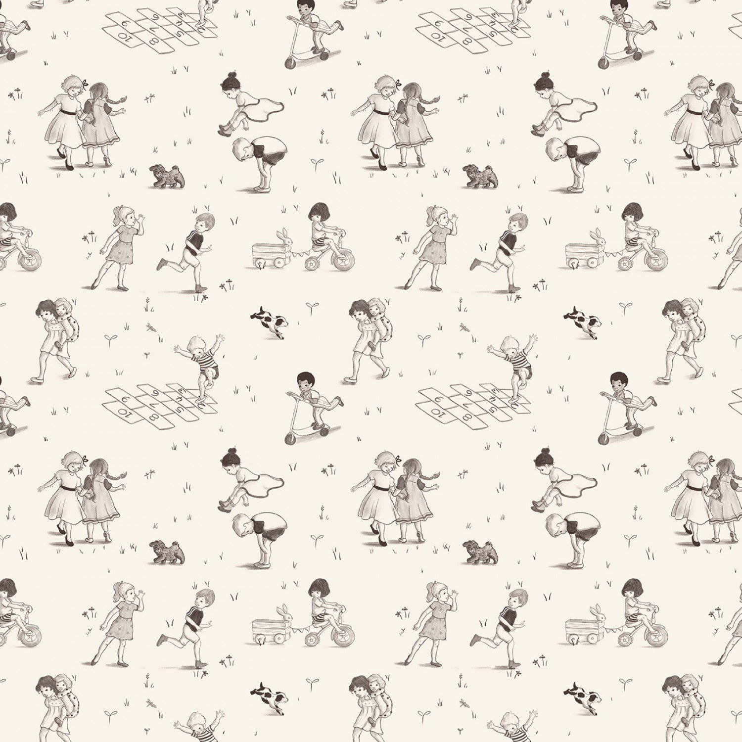 Playground & Park | Playground Toile - Cream by Belle & Boo for Michael Miller | DDC12229-CREM
