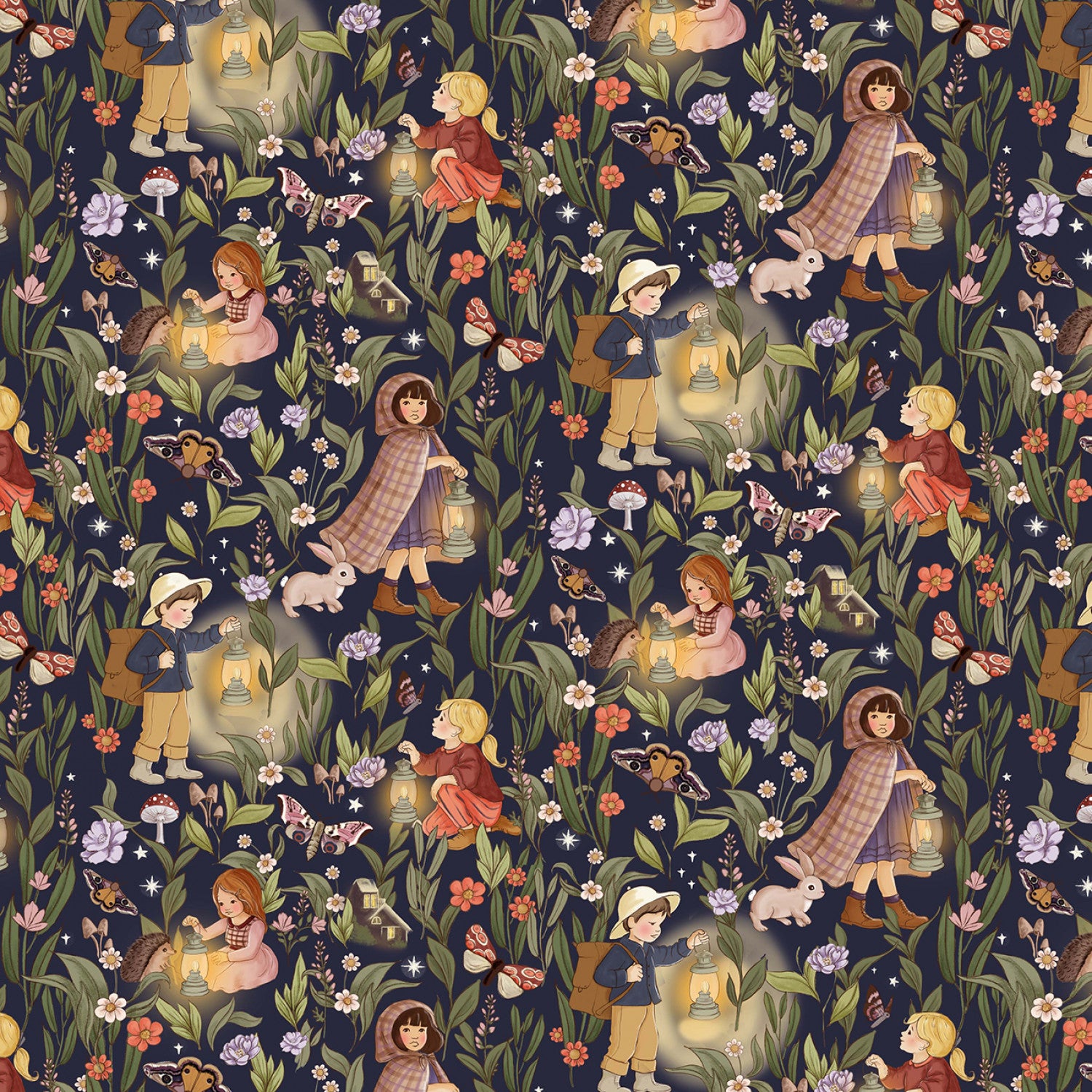 Nocturnal Garden | Night Garden - Midnite by Belle & Boo for Michael Miller | DDC12361-MIDN