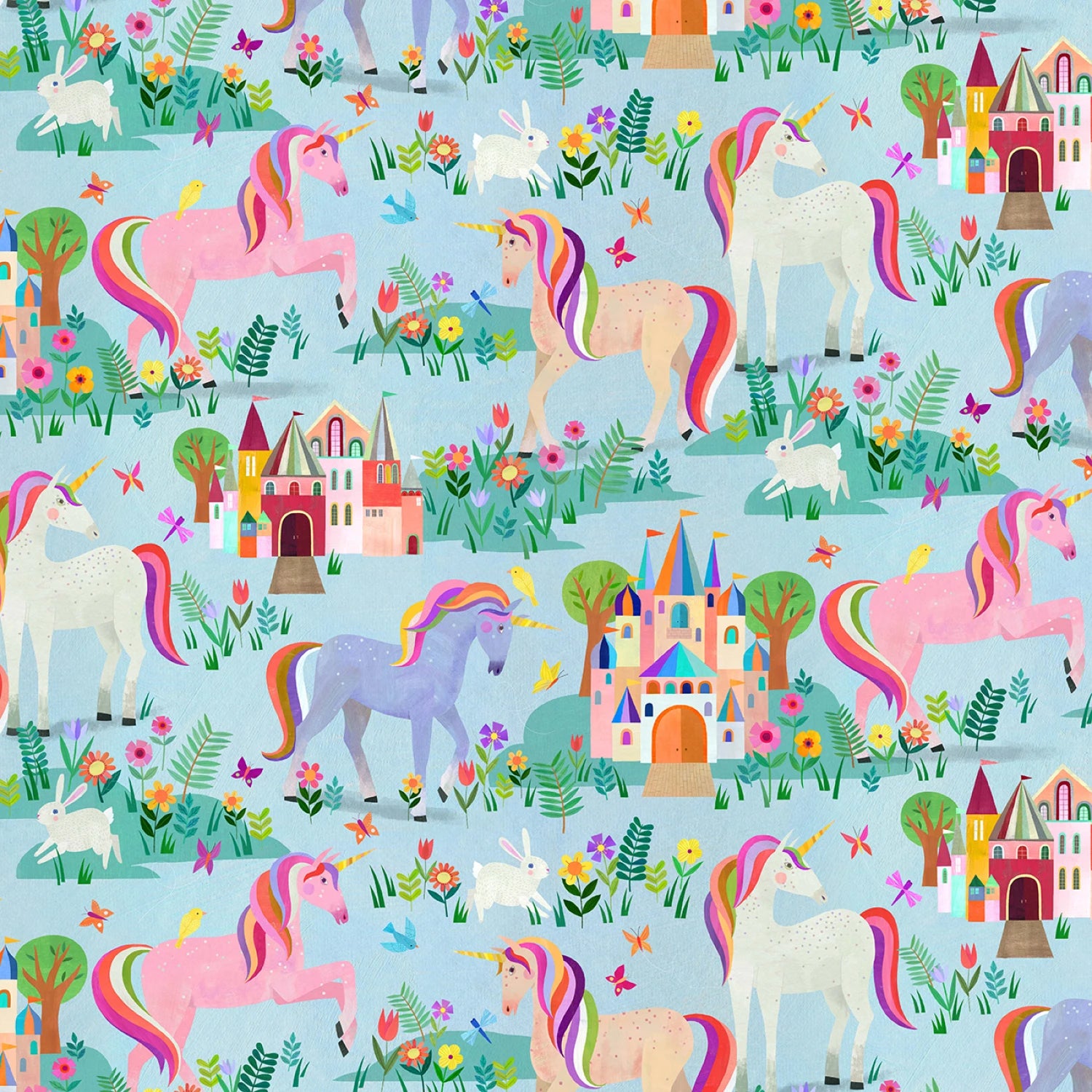 Enchanted Unicorn | Believe in Unicorn - Blue by Melanie Mikecz for Michael Miller | DDC12371-BLUE