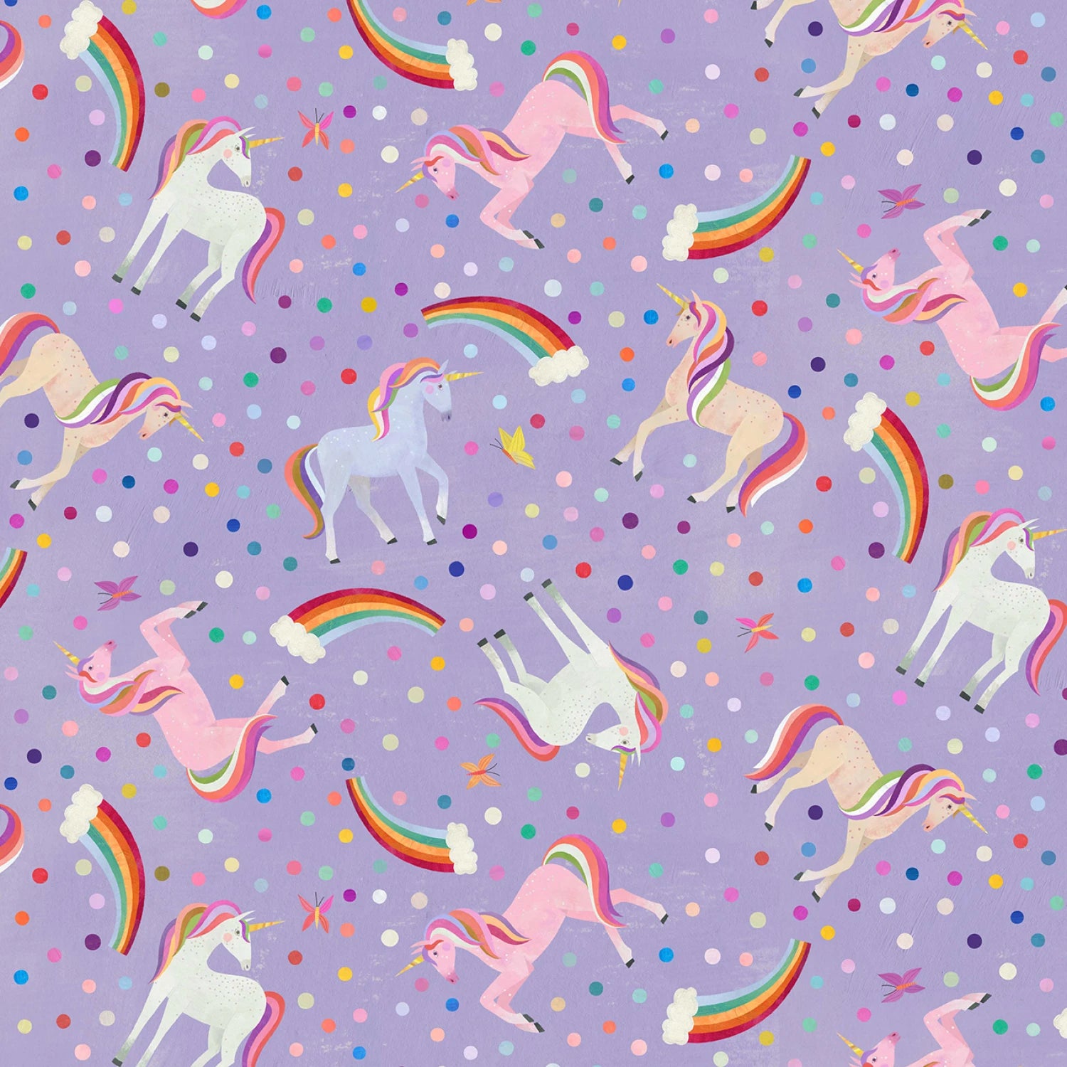 Enchanted Unicorn | Rainbow Unicorns - Lavender by Melanie Mikecz for Michael Miller | DDC12372-LAVE