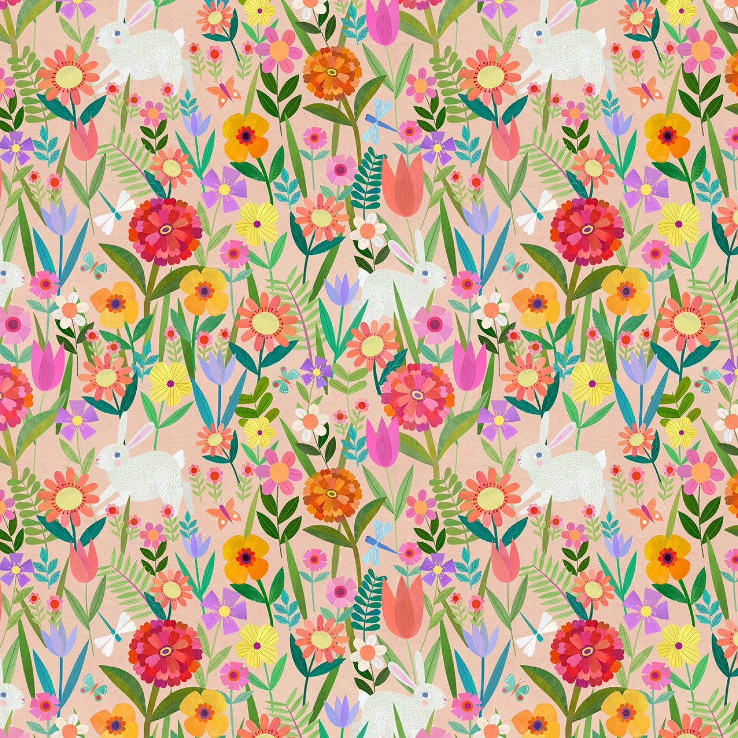 Enchanted Unicorn | Bunnies and Flowers - Multi by Melanie Mikecz for Michael Miller | DDC12373-MULT