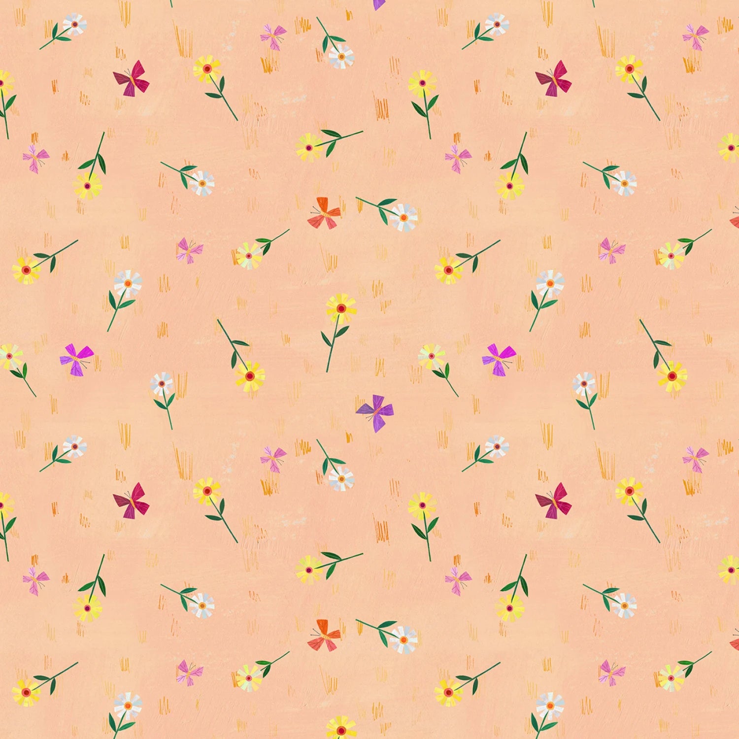 Enchanted Unicorn | Forest Floral - Peach by Melanie Mikecz for Michael Miller | DDC12374-PEAC