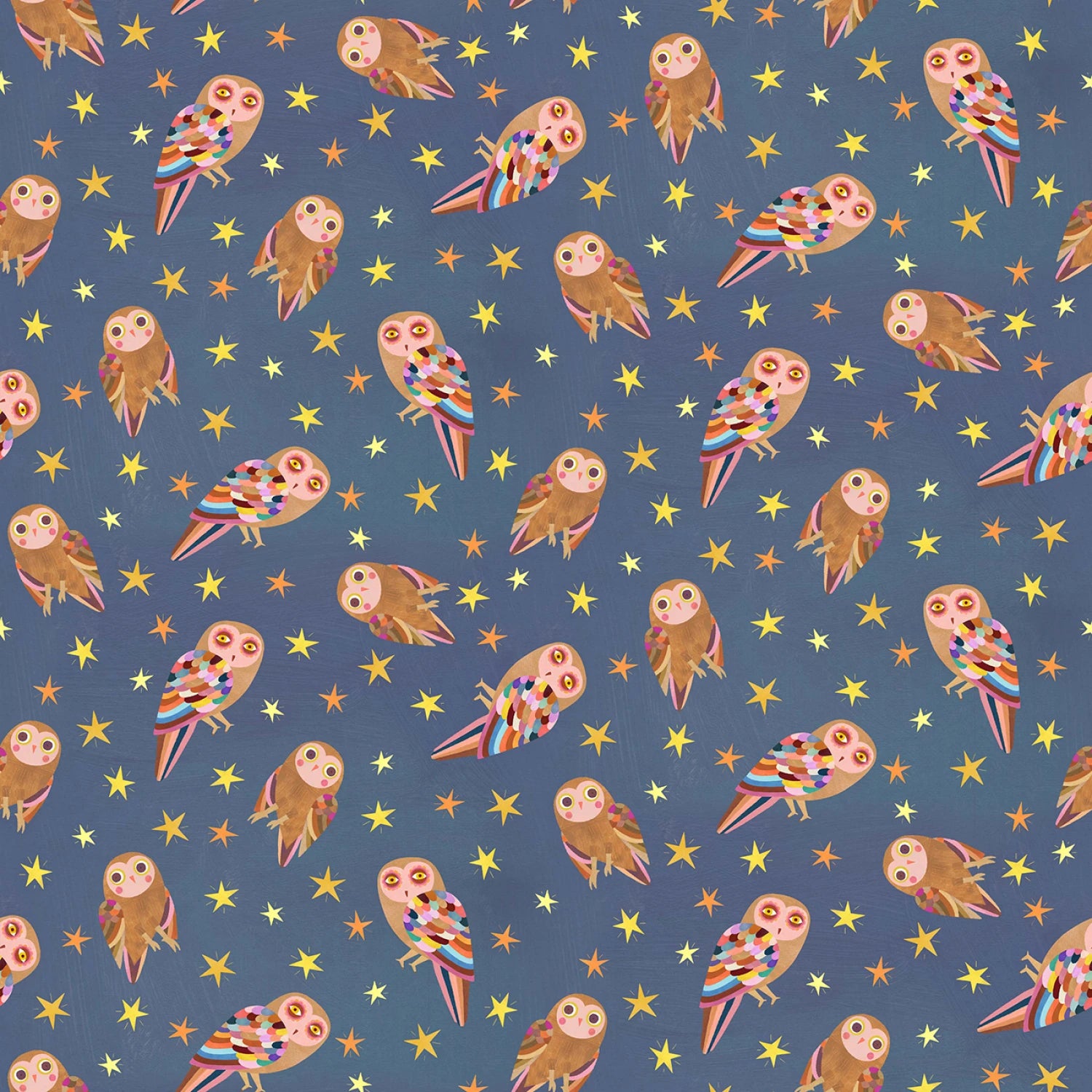 Enchanted Unicorn | Enchanted Owls - Navy by Melanie Mikecz for Michael Miller | DDC12376-NAVY