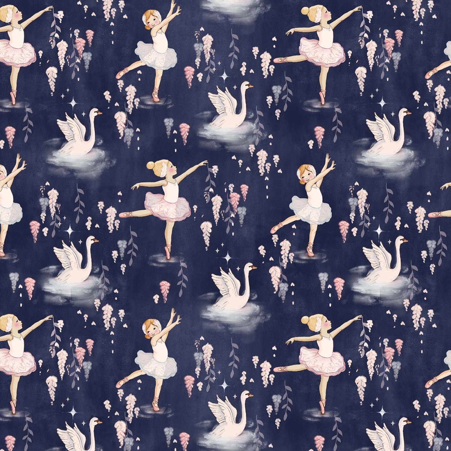 Swan Lake | Dance of the Swans - Midnite by Belle & Boo for Michael Miller | DDC12594-MIDN