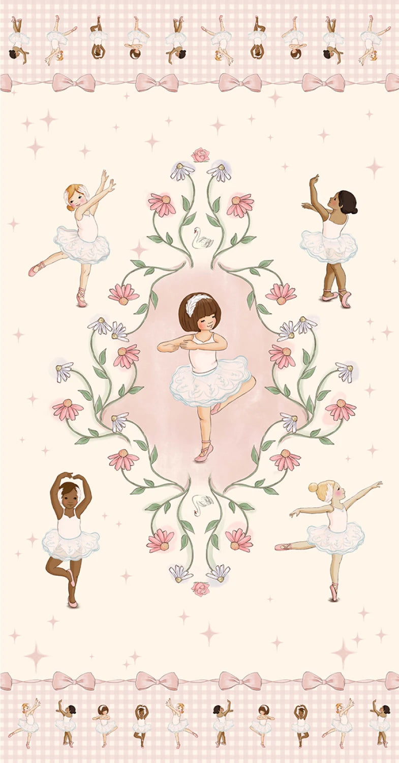 Swan Lake | 24" Panel - Blush by Belle & Boo for Michael Miller | DDC12597-BLUS