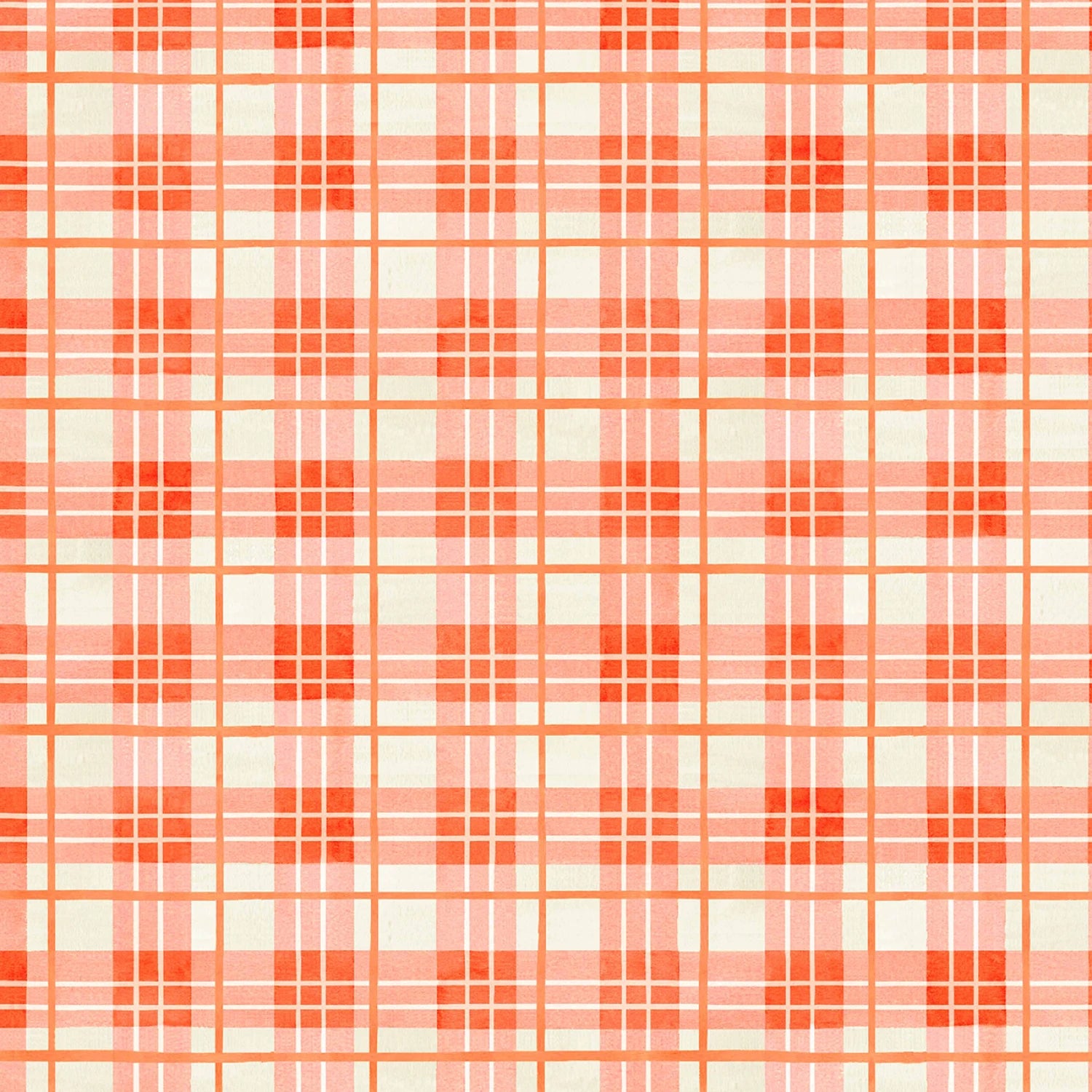 Autumn Flower Market | Coral Fall Cozy Plaid by Louise Nisbet for Michael Miller Fabrics | DDC12767-CORA