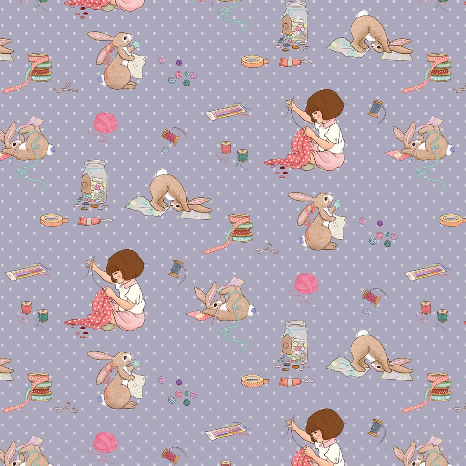 Crafternoon | Let's Sew - Lavender by Belle & Book for Michael Miller | DDC12785-LAVE