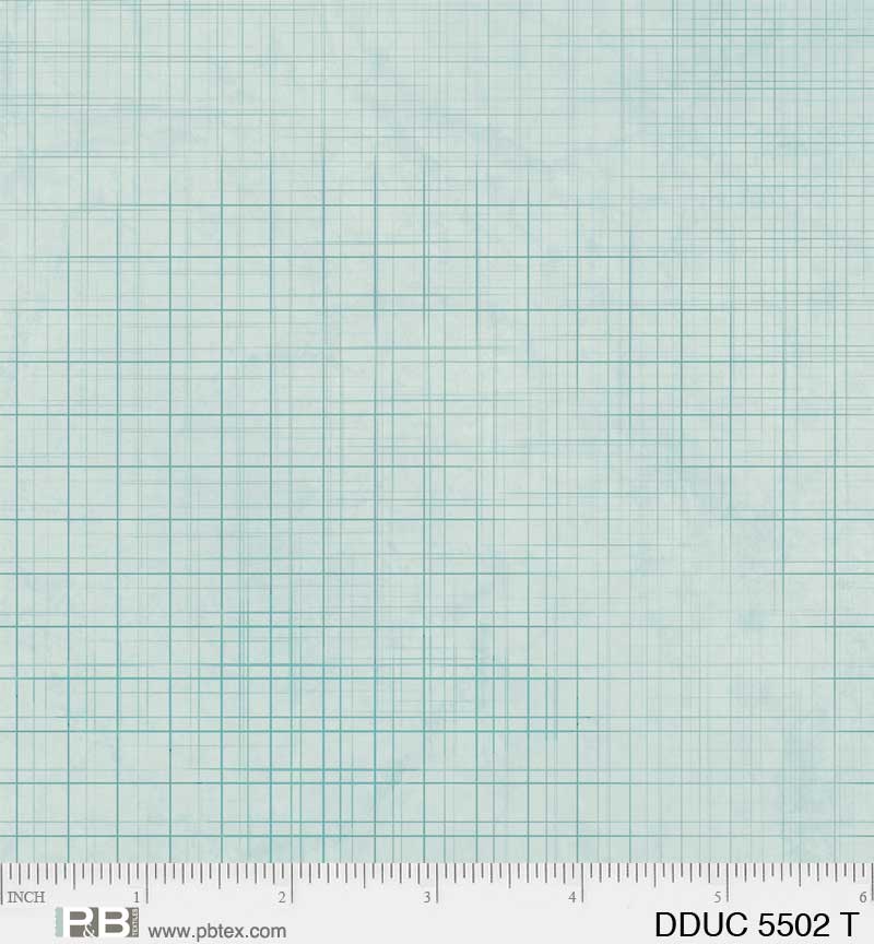 Darling Ducklings | Graph Paper Turquoise by Raquel Maciel for P&B Textiles | DDUC05502-T