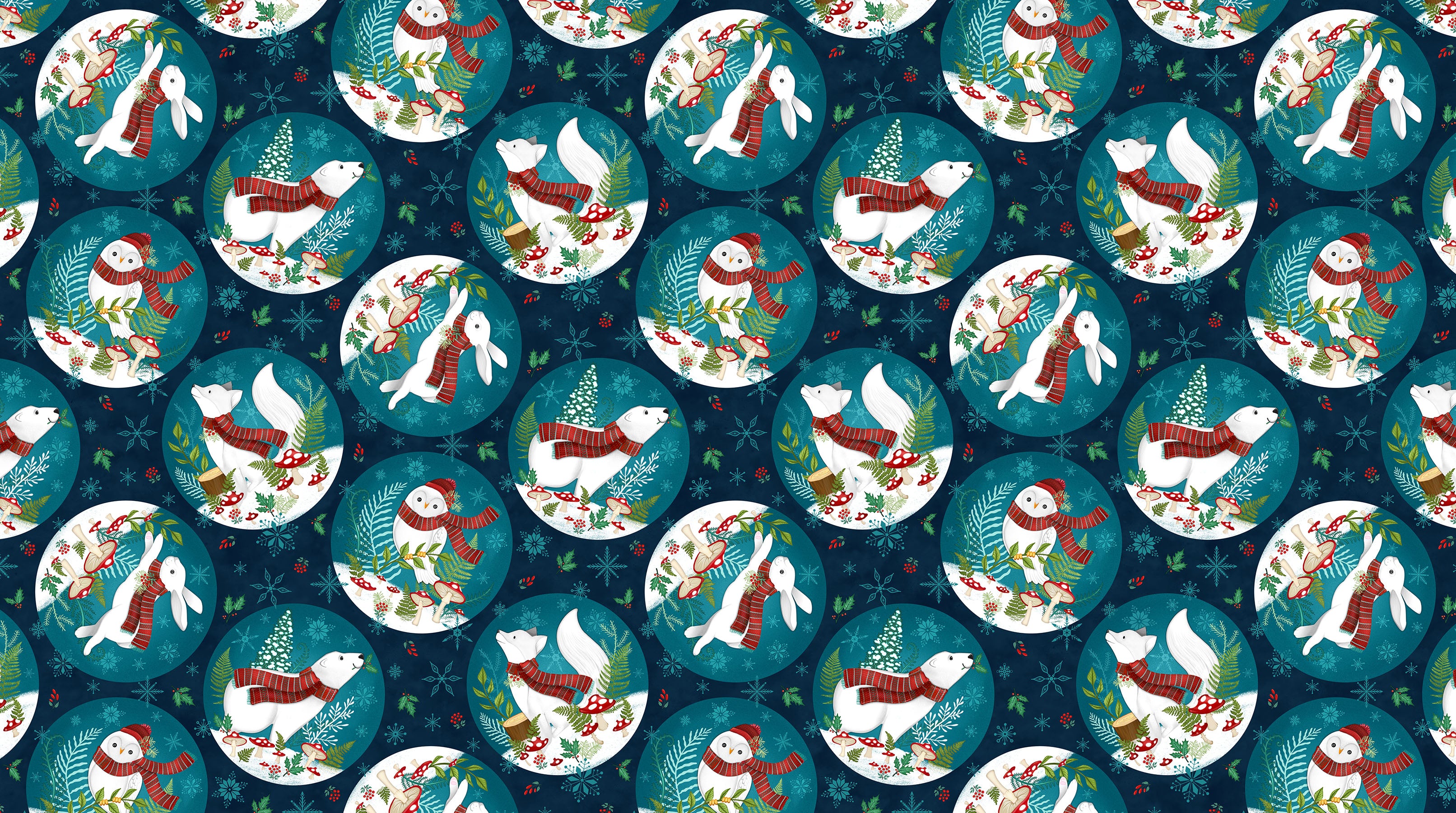 Woodland Wishes | Big Circles - Navy Multi by Michael Zindell for Northcott | DP27902-48