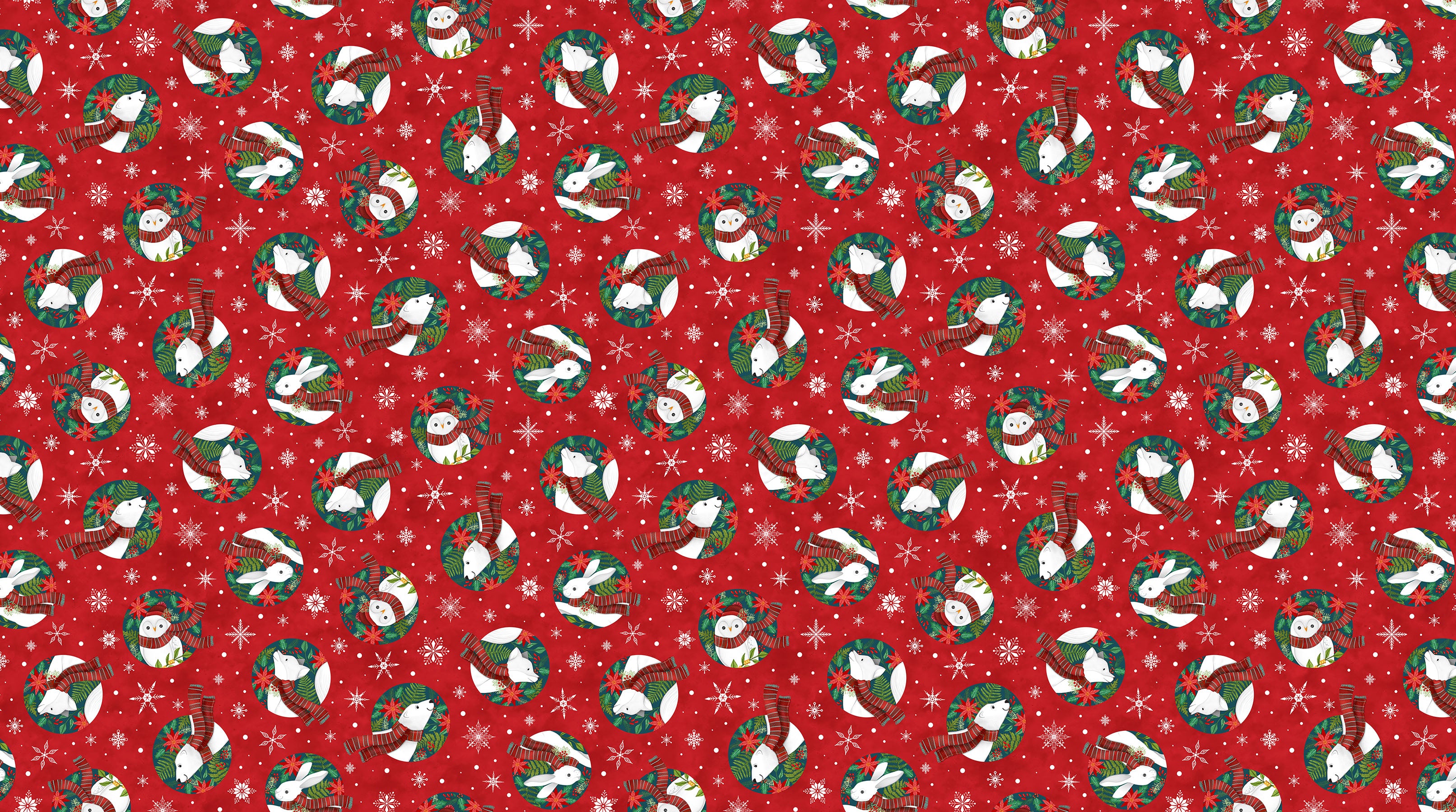 Woodland Wishes | Small Circles - Red Multi by Michael Zindell for Northcott | DP27903-24
