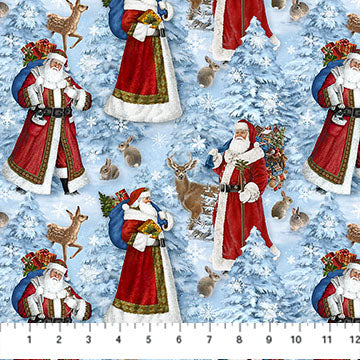 St. Nicholas | Santas - Light Blue Multi by Liz Goodrick-Dillon for Northcott | DP28214-44