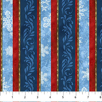 St. Nicholas | Plain Stripe - Dark Blue Multi by Liz Goodrick-Dillon for Northcott | DP28215-48