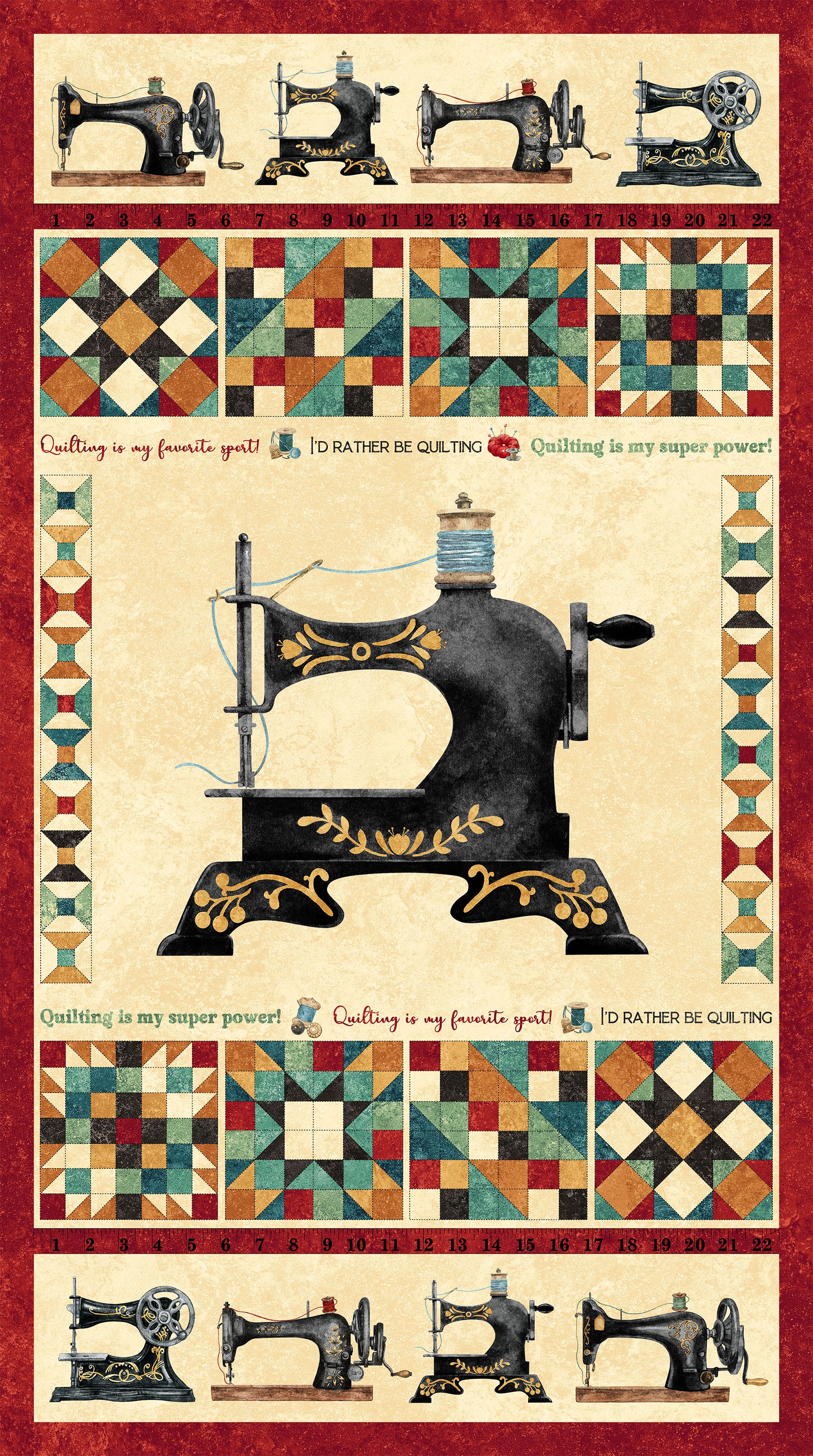 Stonehenge Stitchin' | Beige Multi Panel by Deborah Edwards for Northcott | DP28340-12