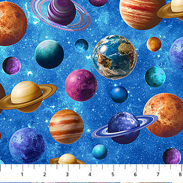 Space Odyssey | Medium Blue Planets by Deborah Edwards for Northcott | DP28435-46