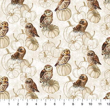 Night Owl | Owls Cream Multi by Deborah Edwards for Northcott | DP28850-11