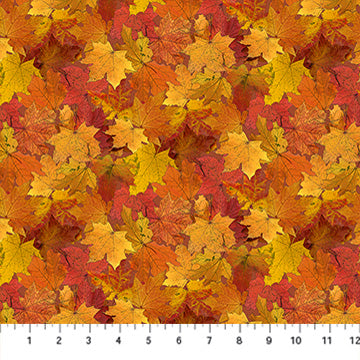 Night Owl | Leaves Orange Multi by Deborah Edwards for Northcott | DP28851-56